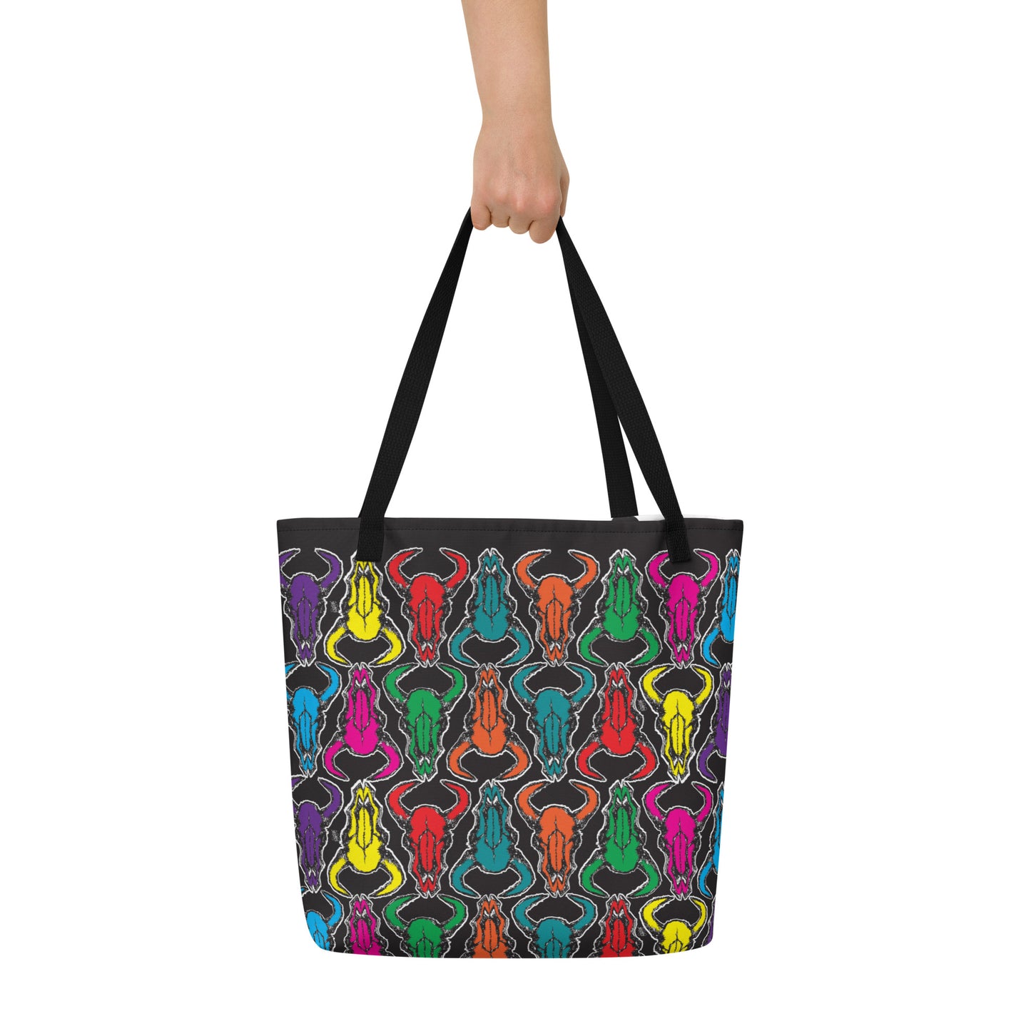 Bison Skull Large Tote Bag
