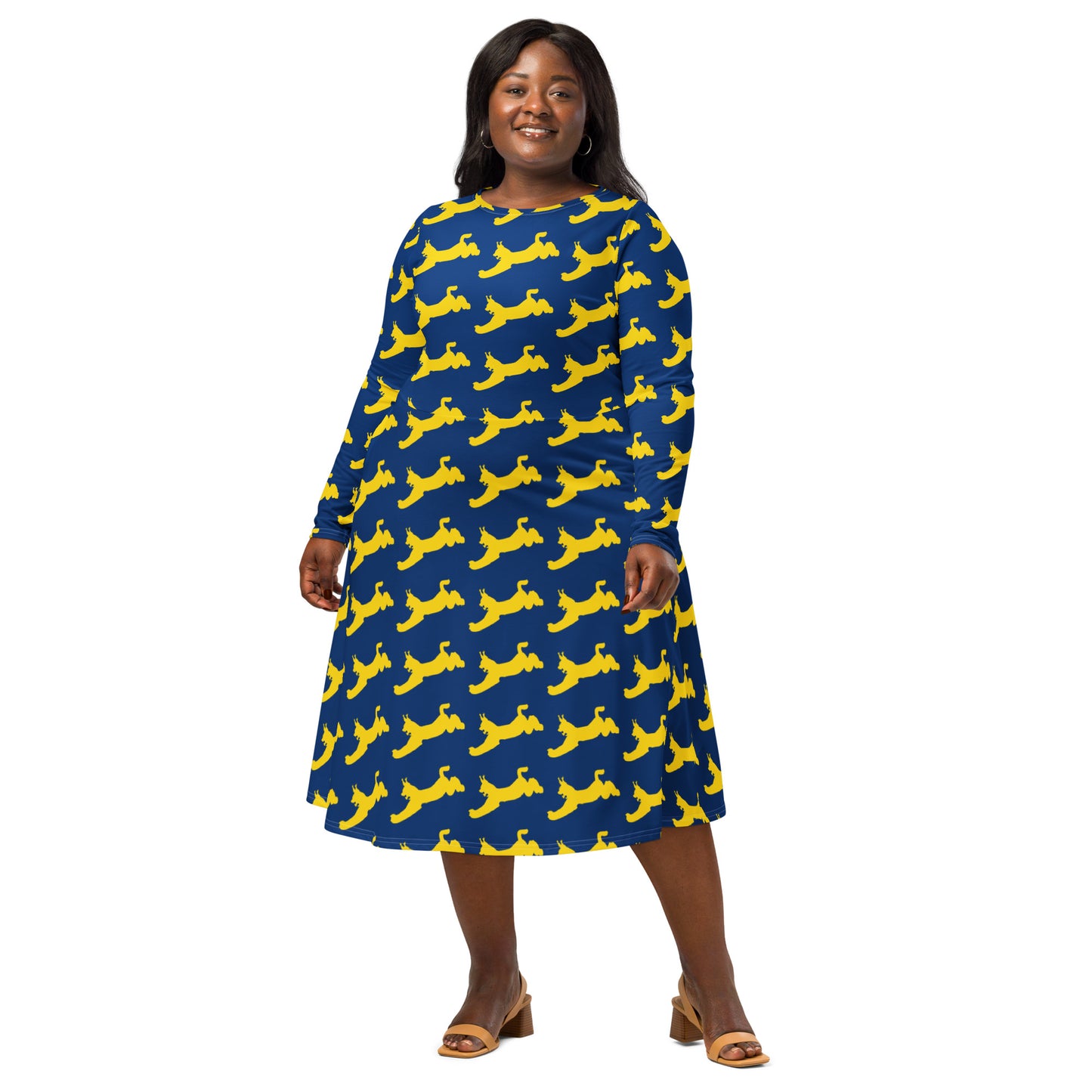 406 Bobcat Fanatic Long Sleeve Midi Dress with POCKETS!