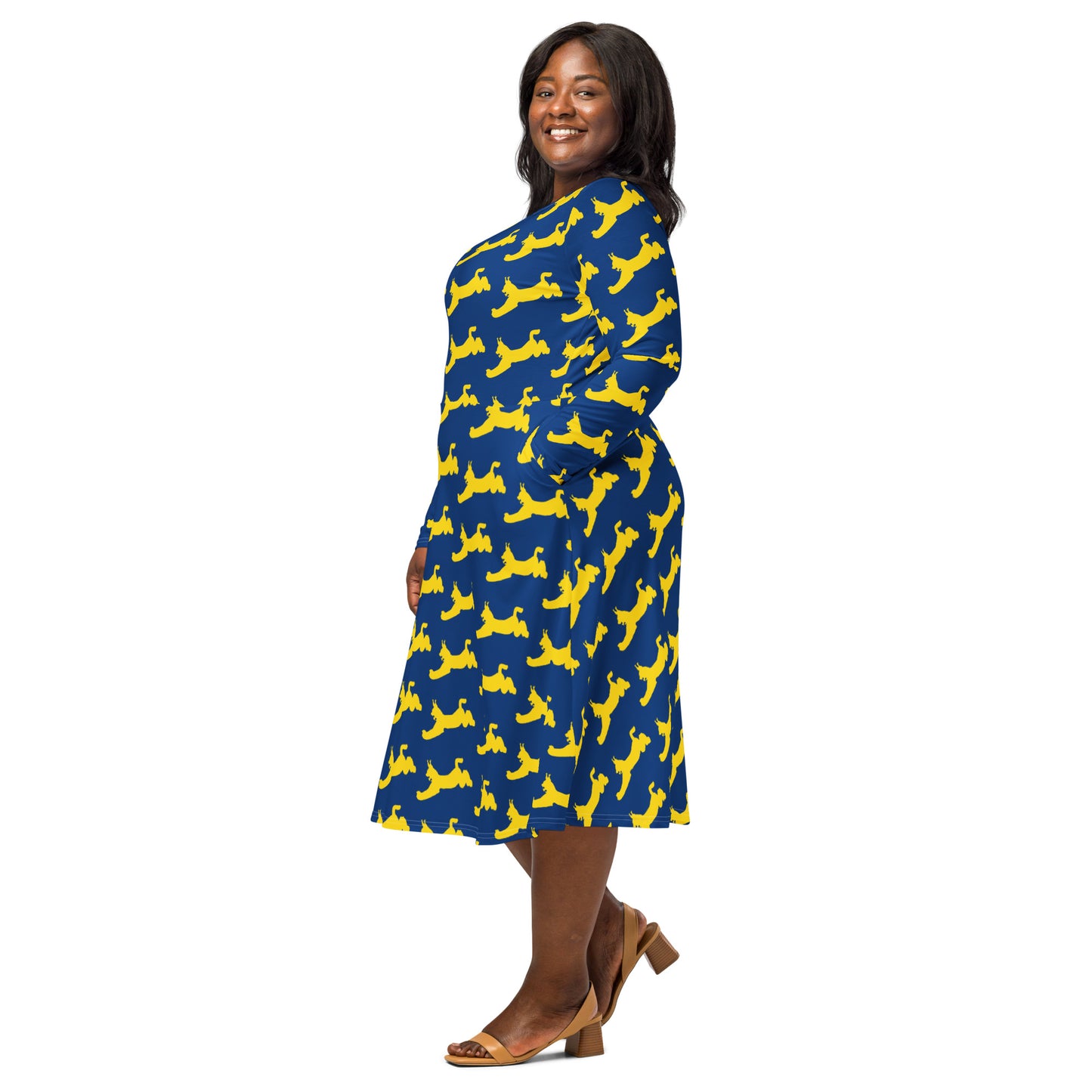 406 Bobcat Fanatic Long Sleeve Midi Dress with POCKETS!