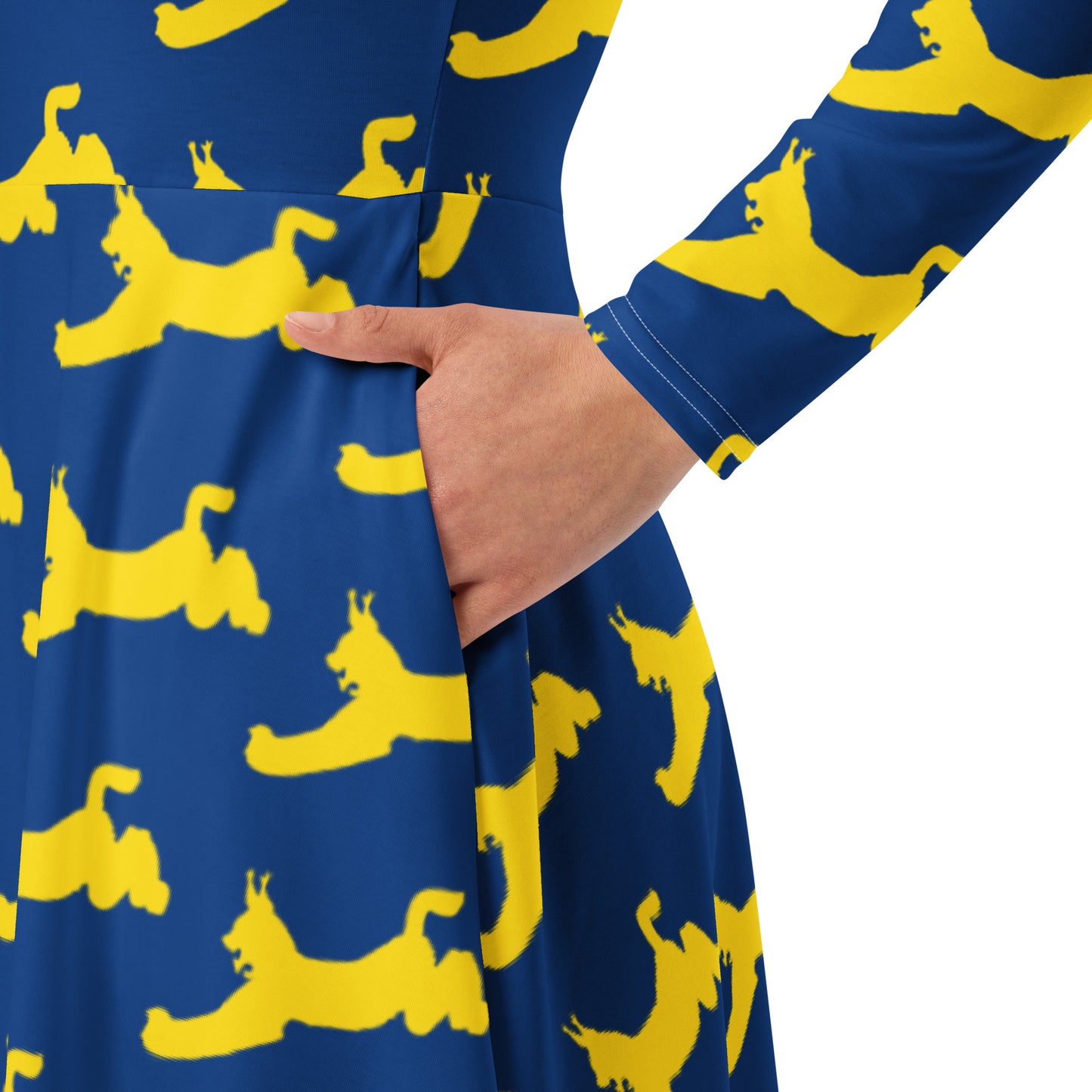 406 Bobcat Fanatic Long Sleeve Midi Dress with POCKETS!