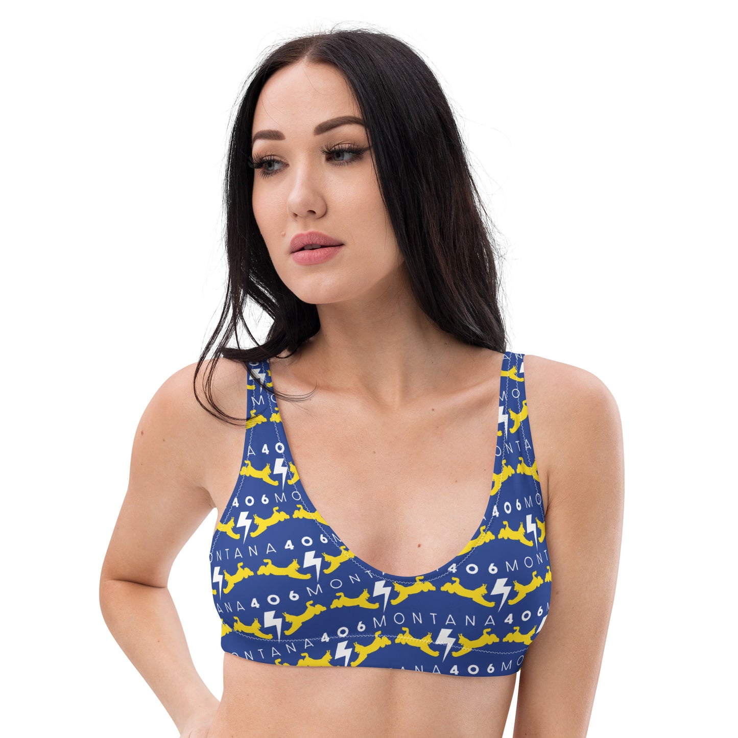 Montana Bobcats Women's Blue Recycled Padded Bikini Top