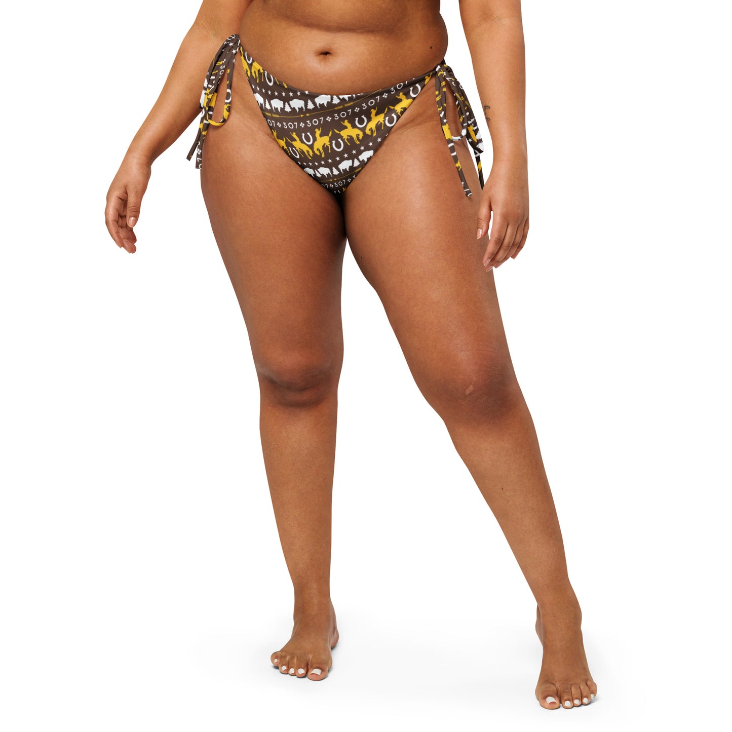307 Cowboy Fanatic Women's Brown Recycled String Bikini Bottom