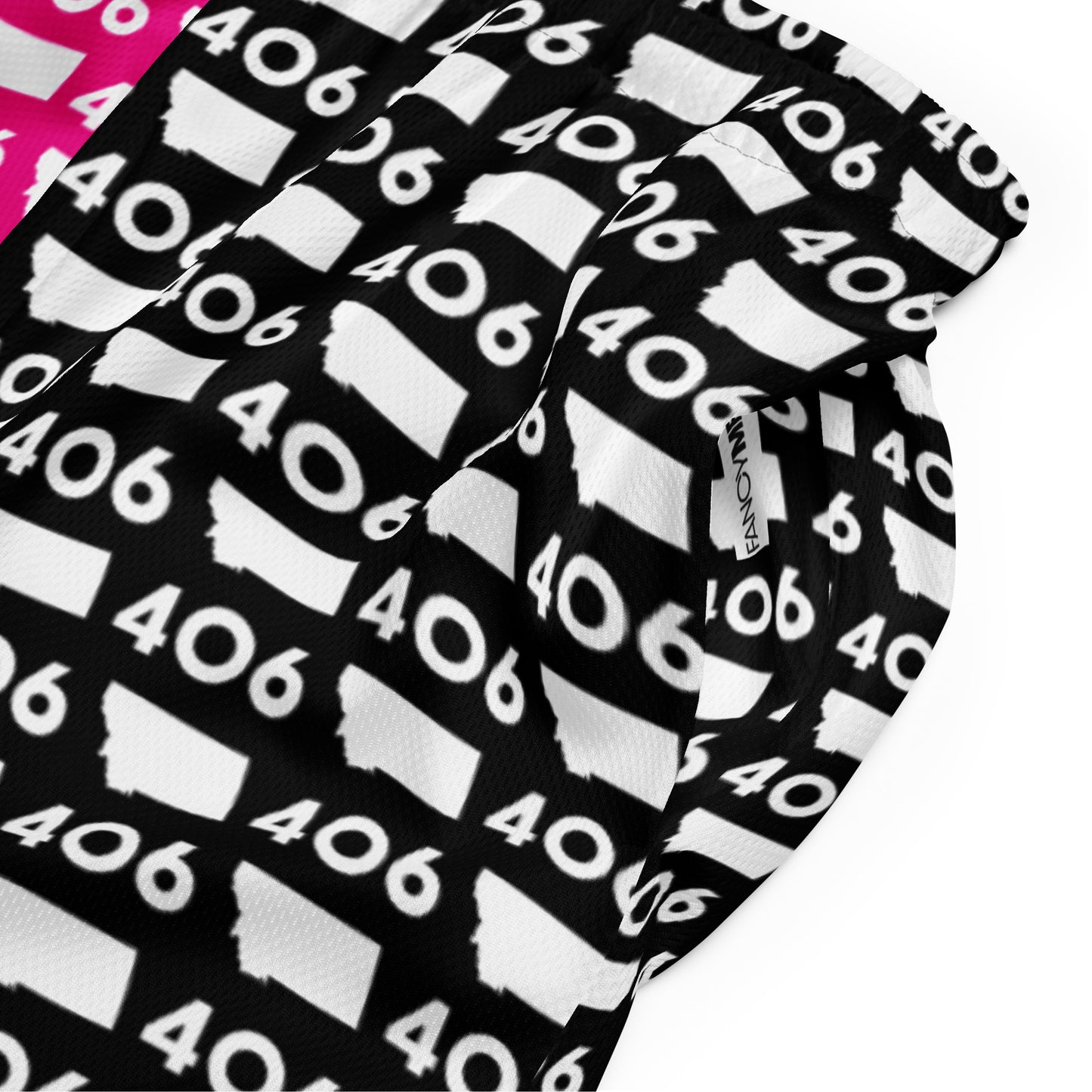 406 Hot Pink and Black Unisex Mesh Shorts