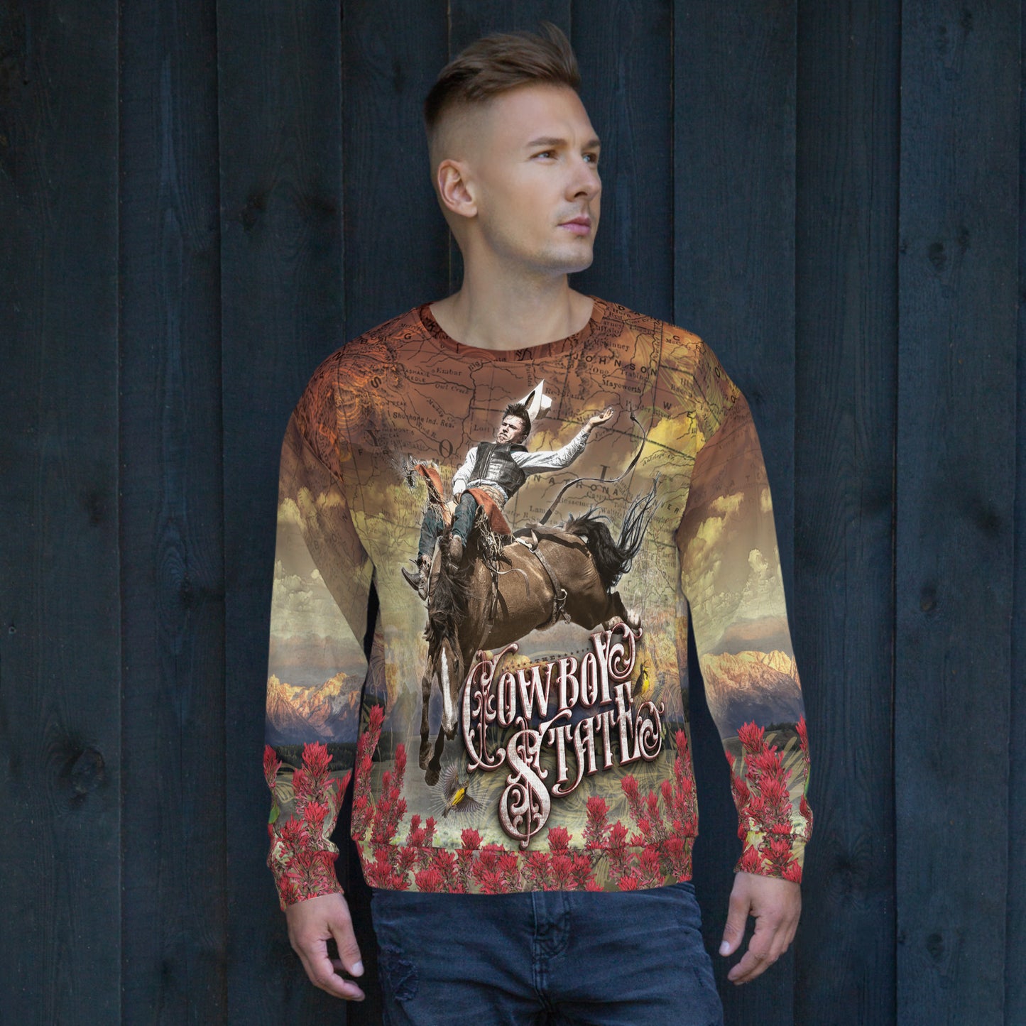The Cowboy State (Wyoming) Unisex Crew Neck Sweatshirt