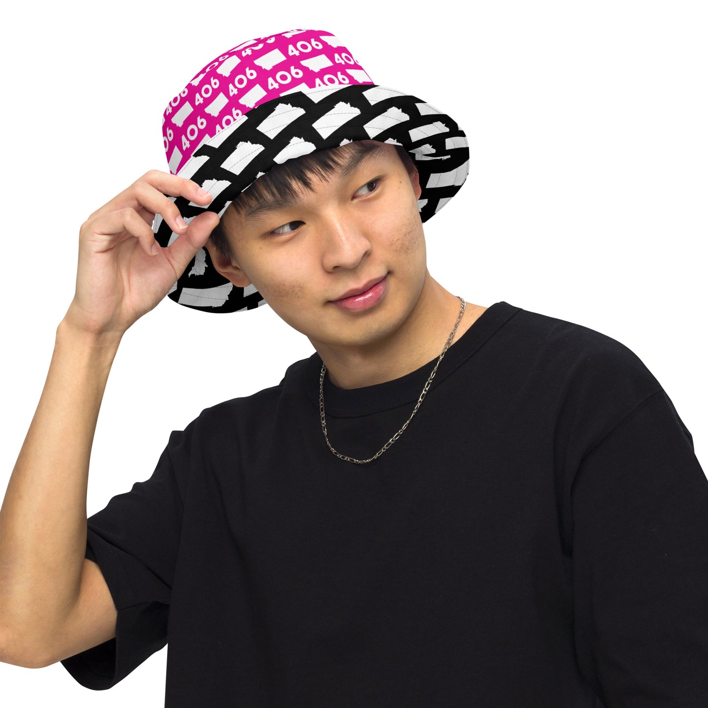 Montana Pink and Black Reversible Bucket Hat