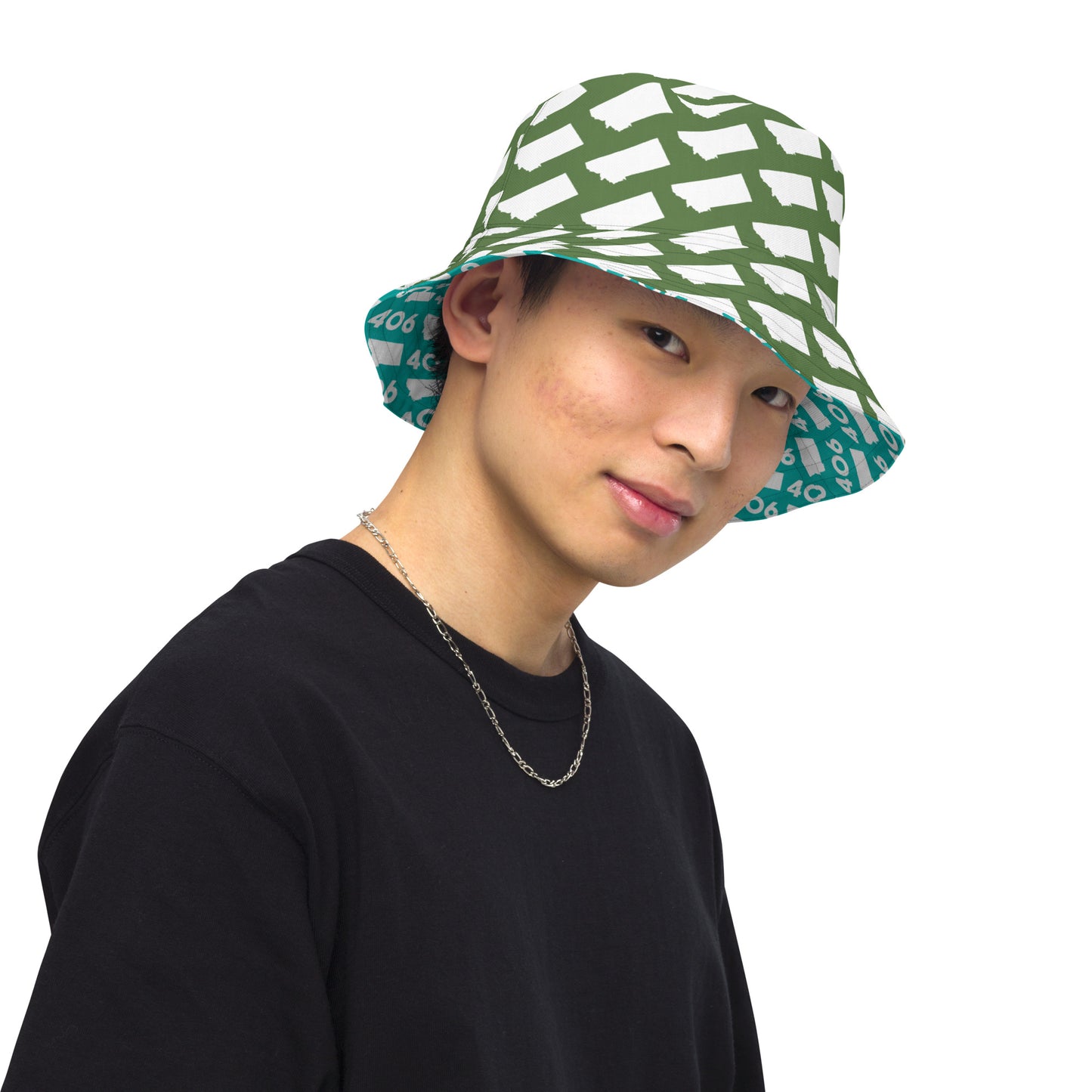 Montana Green and Aqua Reversible Bucket Hat