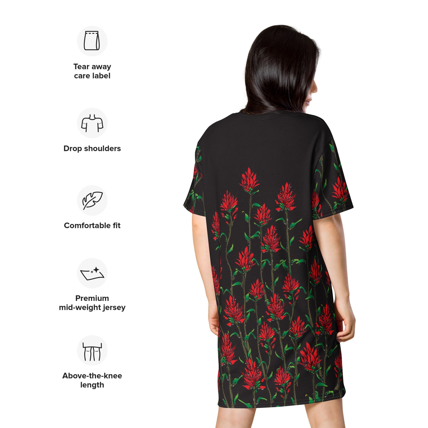Indian Paintbrush Flowers T-shirt Dress