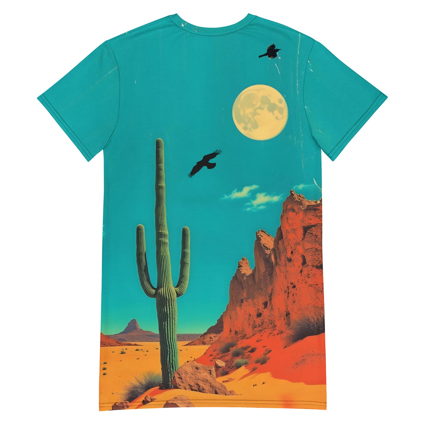 Desert Vibes: Muted Cactus 9 T-shirt Dress