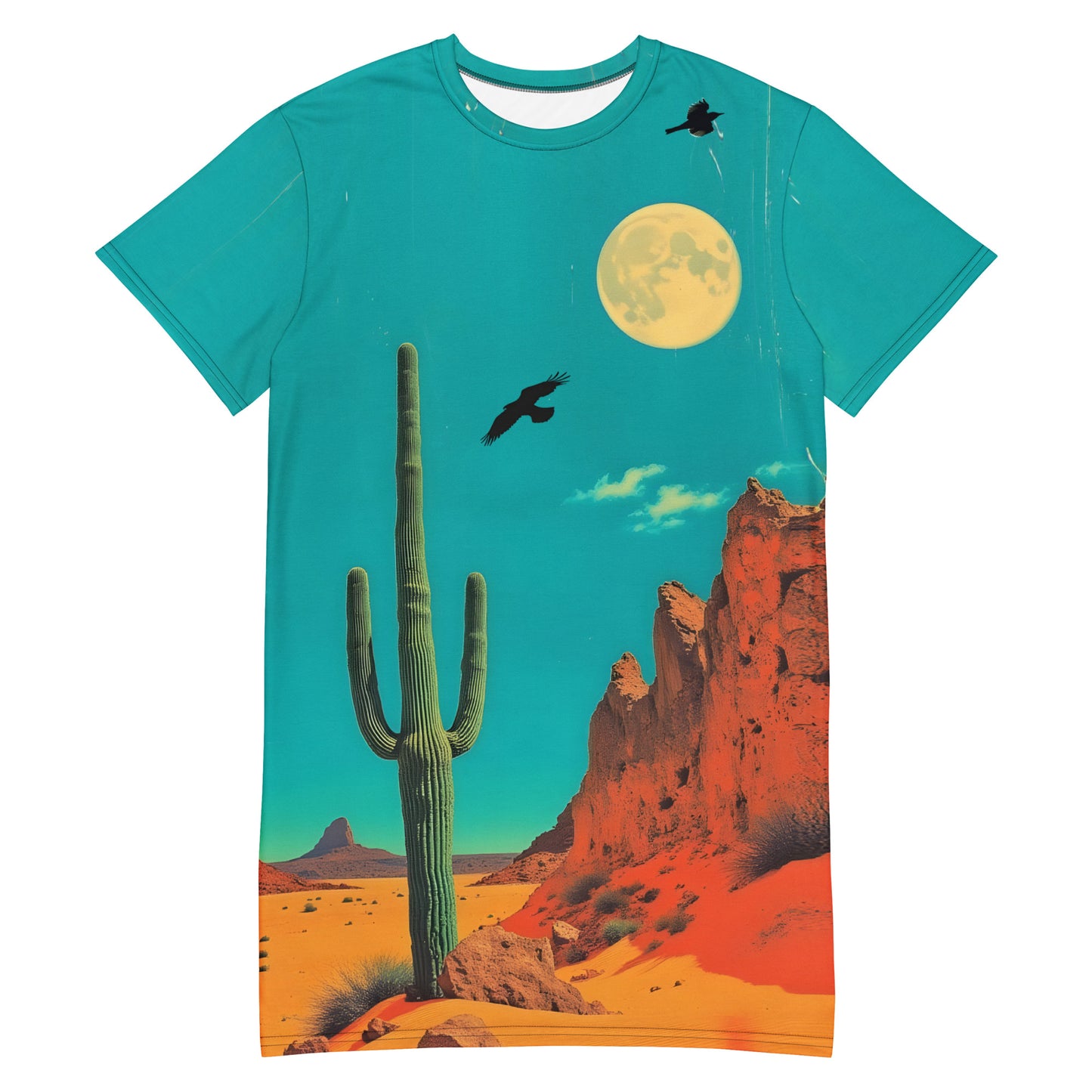Desert Vibes: Muted Cactus 9 T-shirt Dress