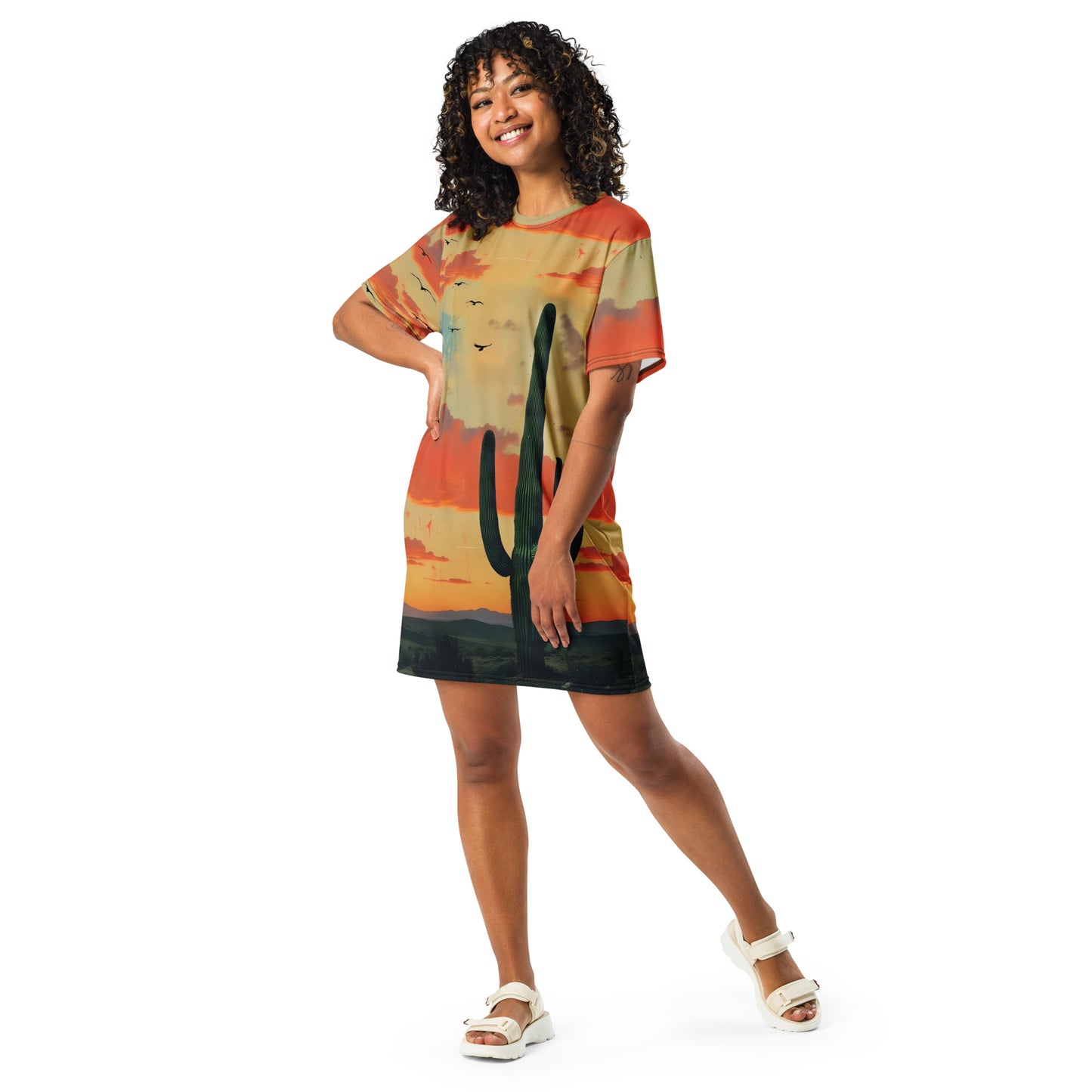 Desert Vibes: Muted Cactus 13 T-shirt Dress