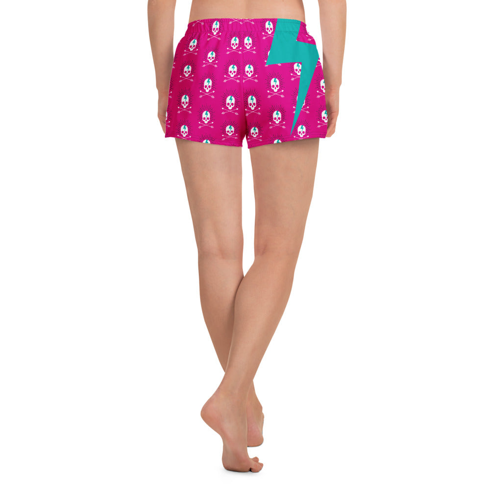 Fancy MF Skull Hotpink Unisex Athletic Shorts