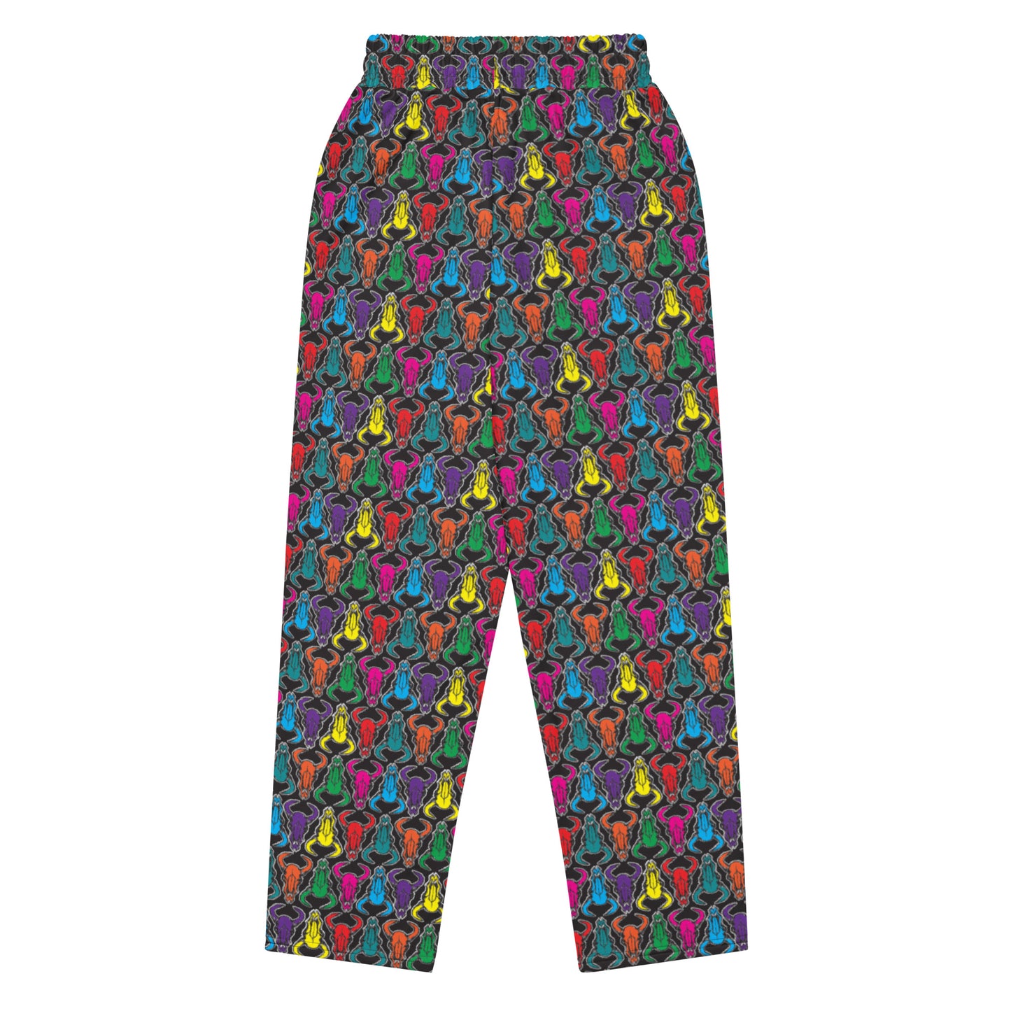 Bison Skull Black Wide-Leg Unisex Sweatpants