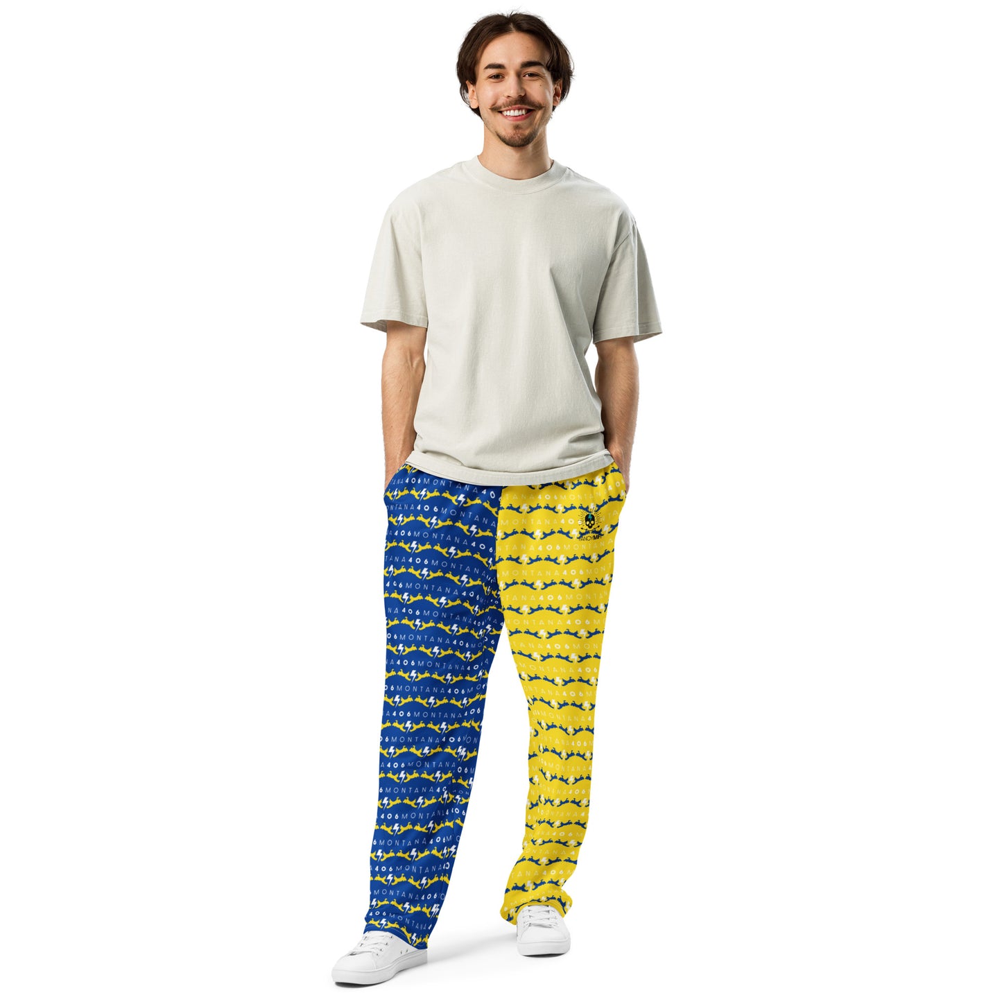 406 Bobcat Fanatic Pattern Wide-Leg Unisex Sweatpants