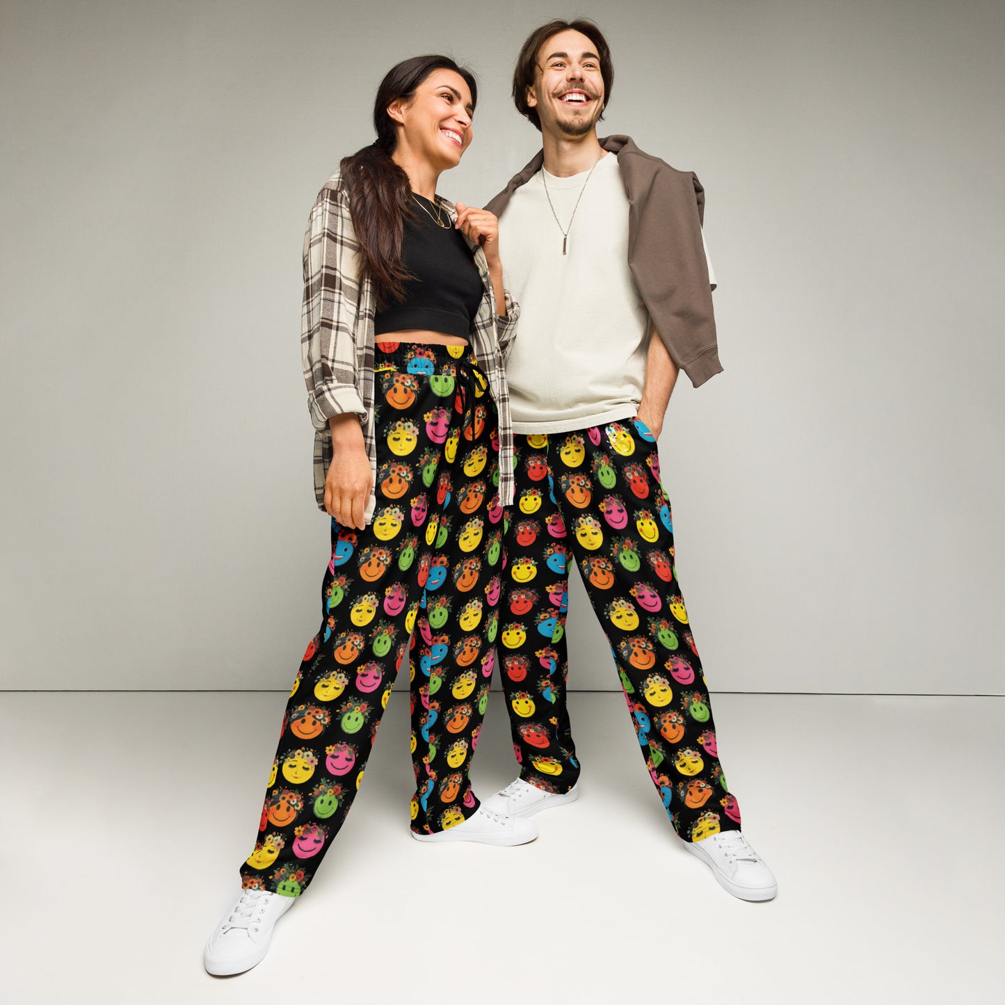 All Smiles Wide-Leg Unisex Sweatpants