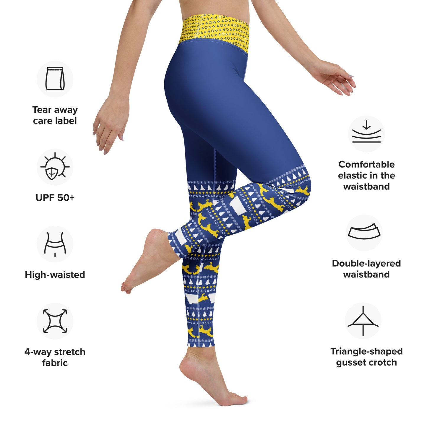 406 Bobcat Fanatic Pattern Yoga Leggings