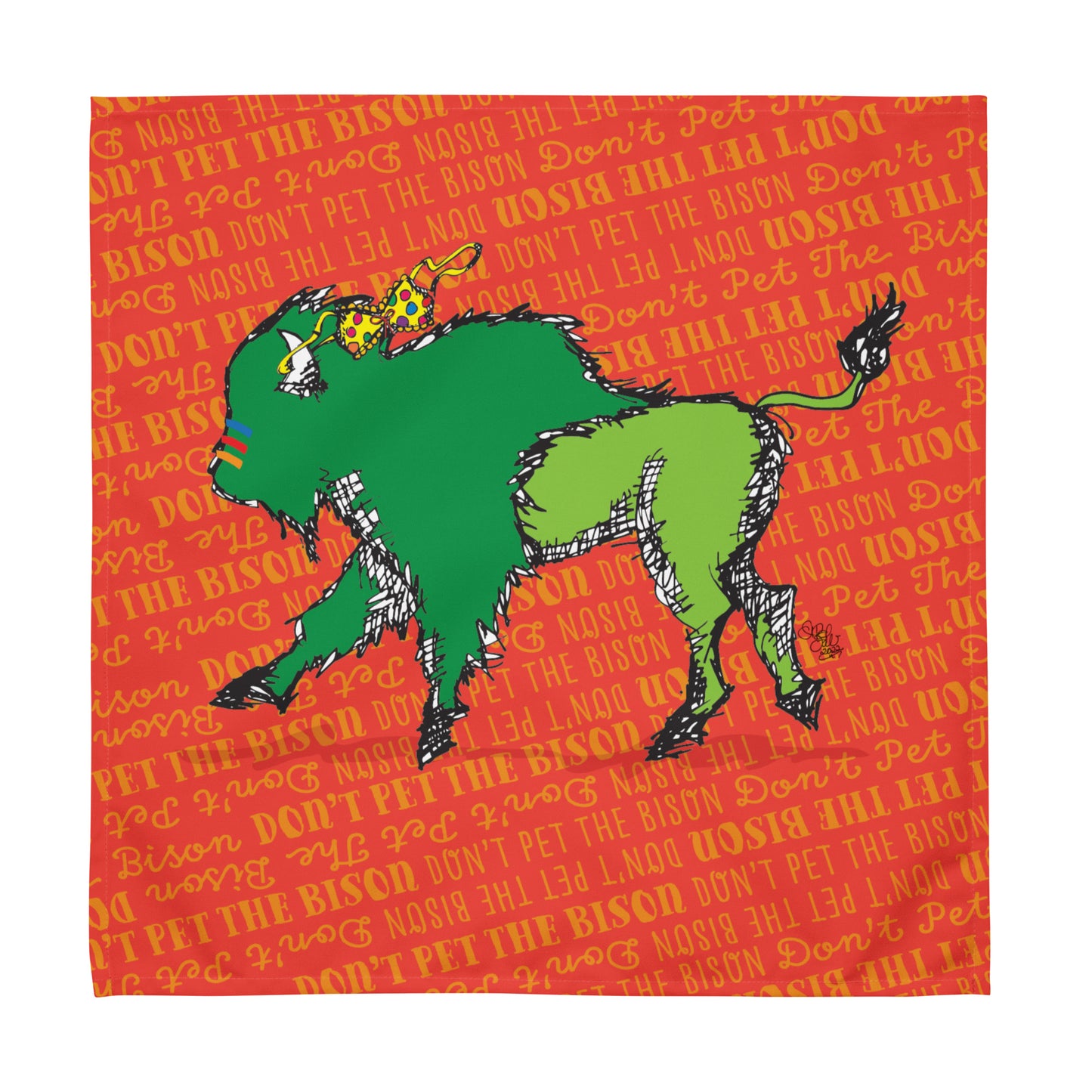 Don't Pet the Bison Cloth Napkin Set of 4