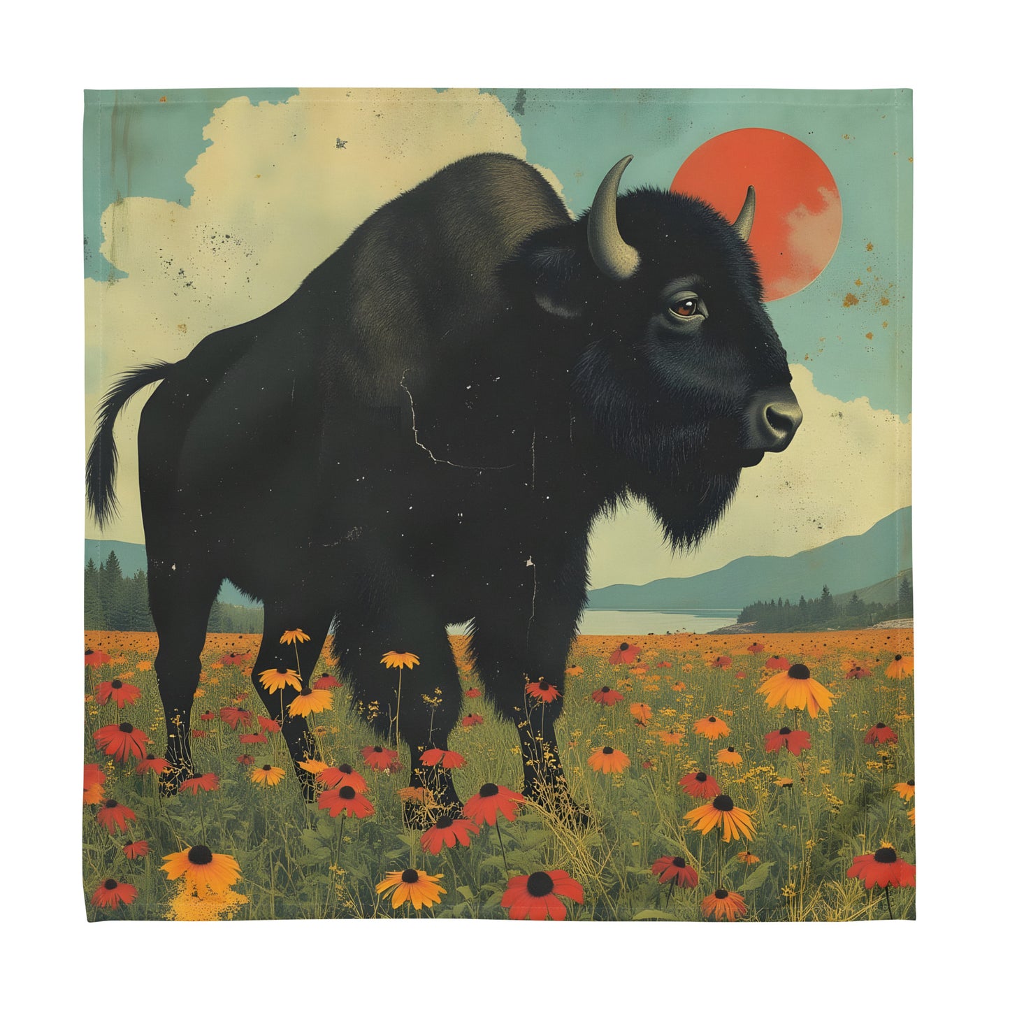 Where the Buffalo Roam Cloth Napkin Set of 4