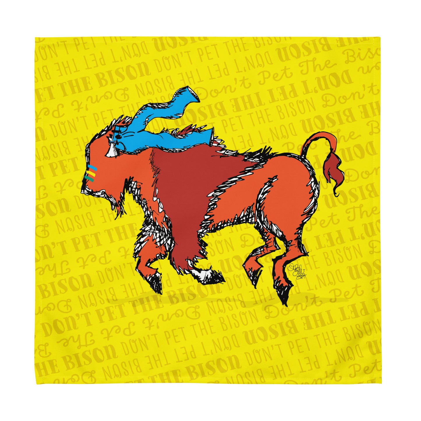 Don't Pet the Bison Cloth Napkin Set of 4