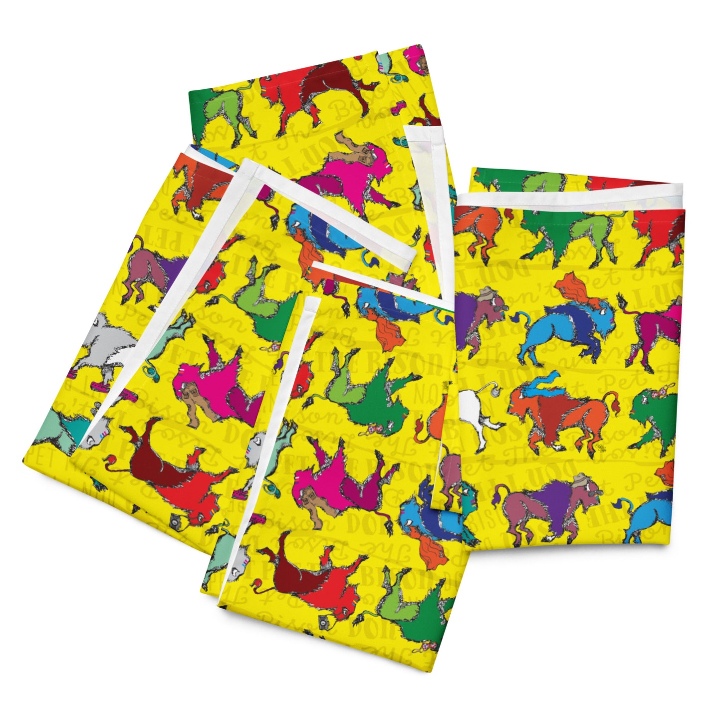 Don't Pet the Bison Herd Cloth Napkin Set of 4