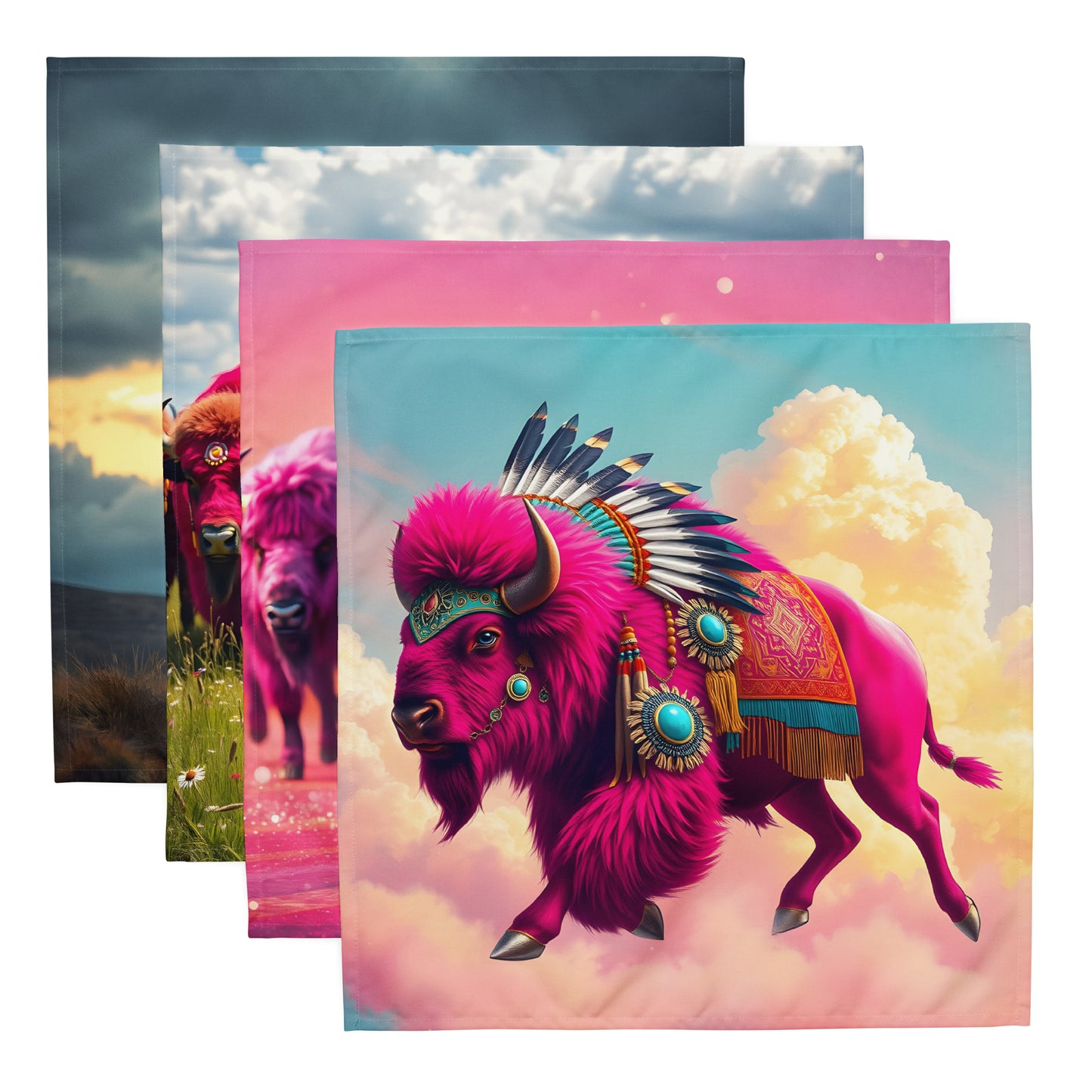 Bougie Bison Cloth Napkin Set of 4