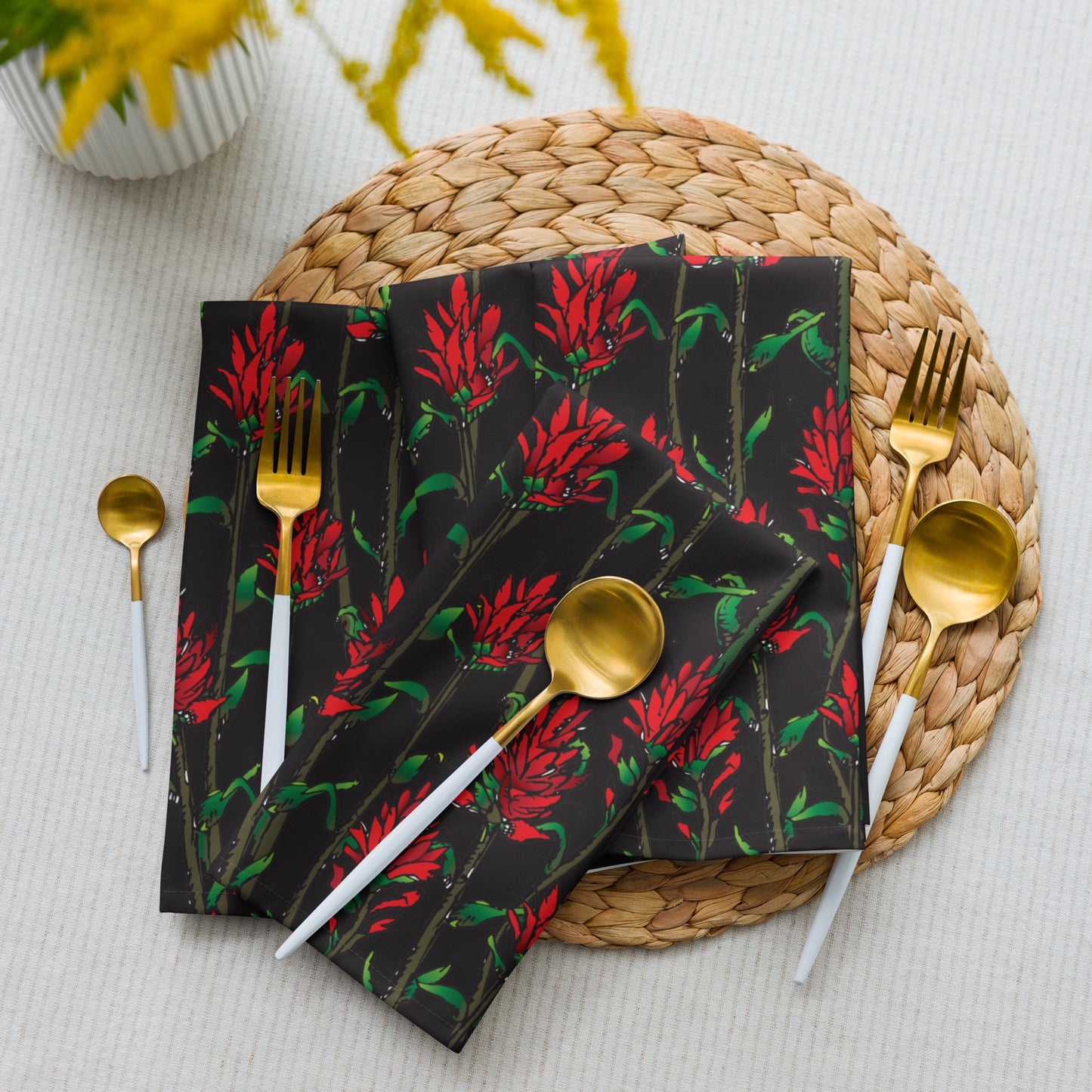 Indian Paintbrush Cloth Napkin Set of 4