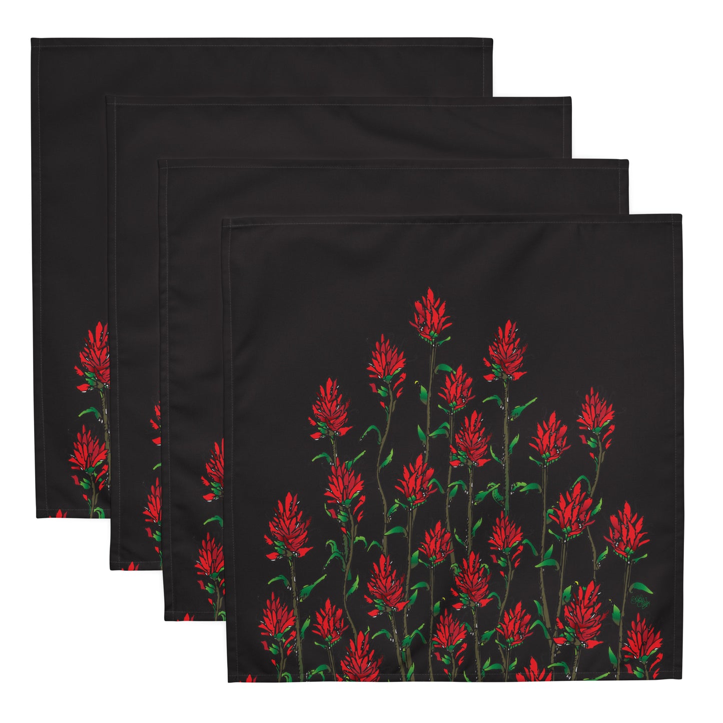 Indian Paintbrush Cloth Napkin Set of 4