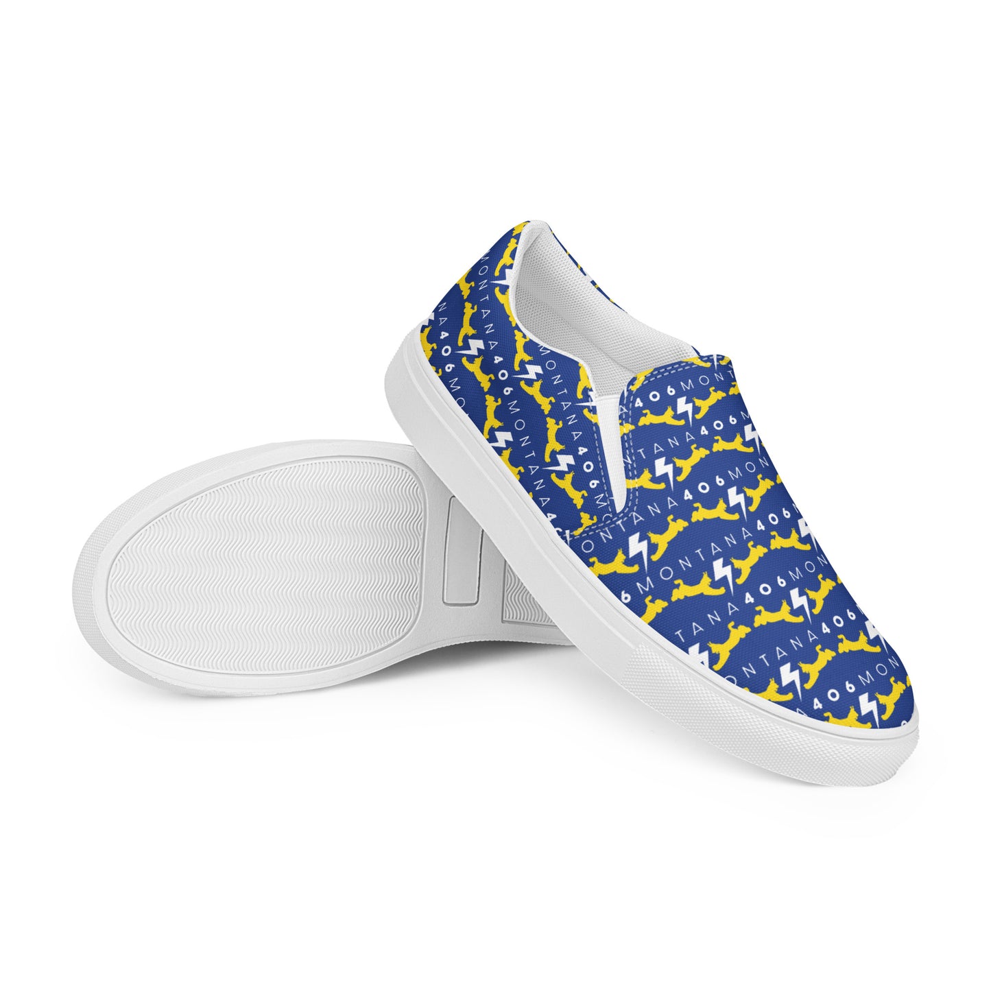 406 Bobcat Fanatic Pattern Men’s Slip-On Canvas Shoes