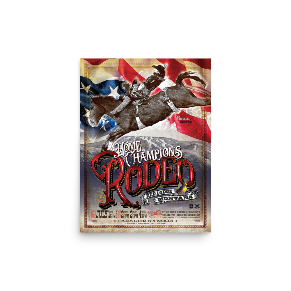 Red Lodge Home of Champions Rodeo 2022 Poster