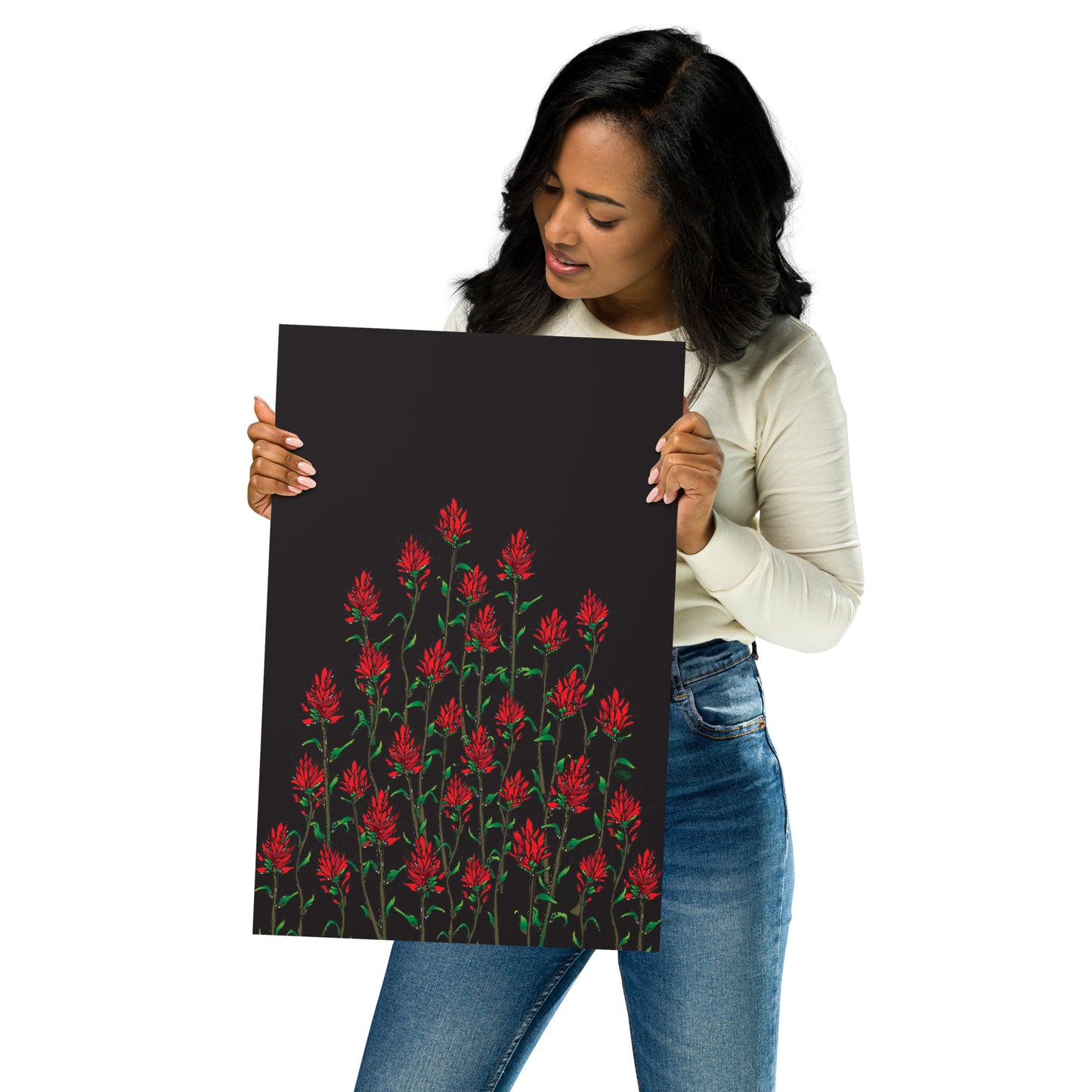 Indian Paintbrush Black Print