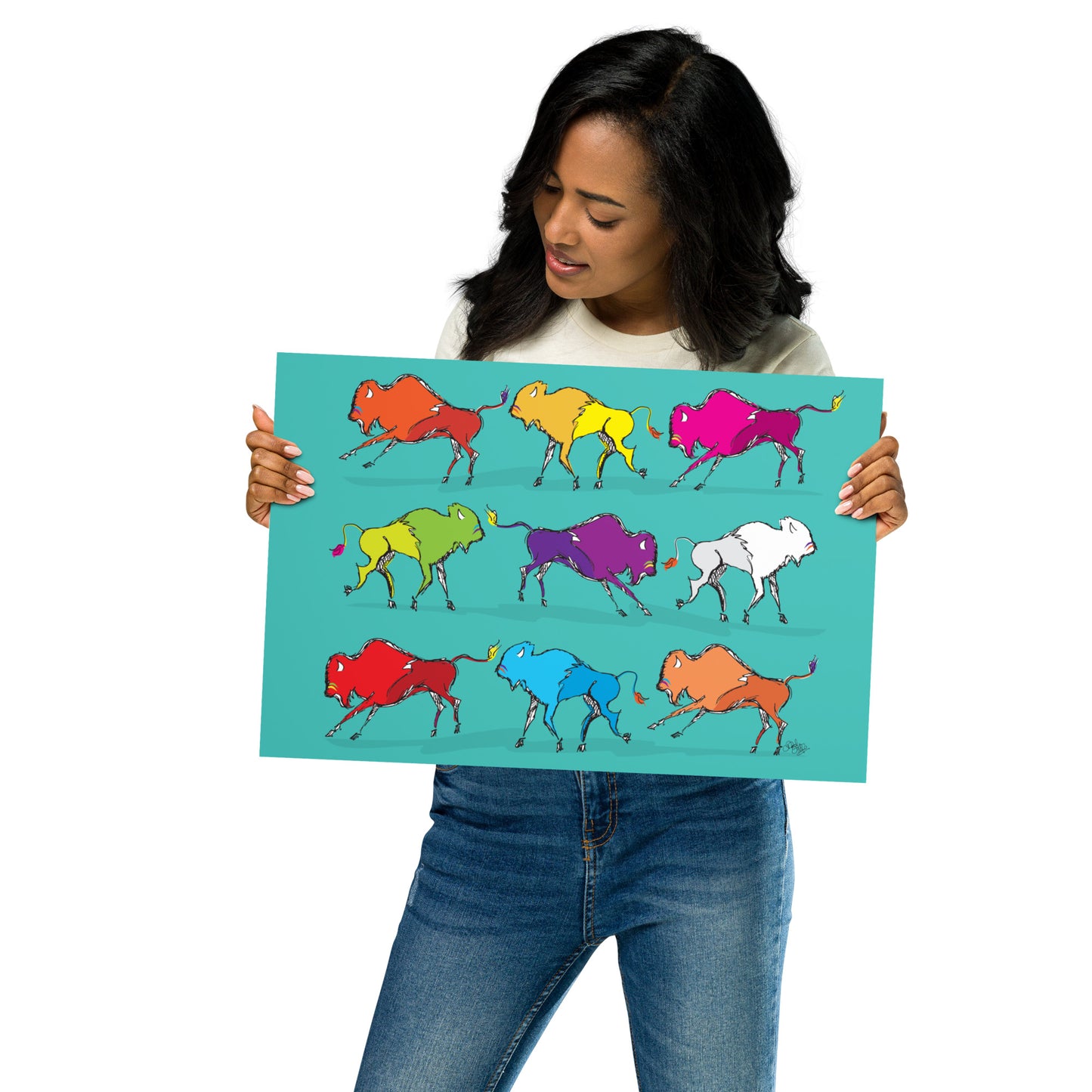 Scamper Series: Bison Print