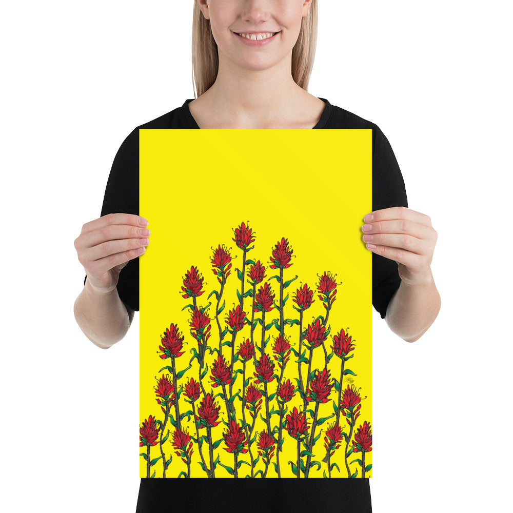Indian Paintbrush Flowers Yellow Print