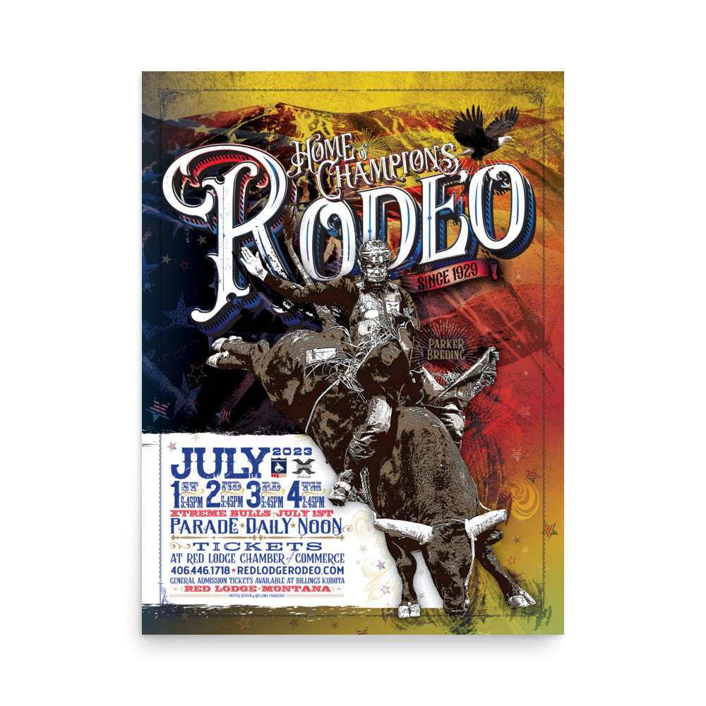 Red Lodge Home of Champions Rodeo 2023 Poster