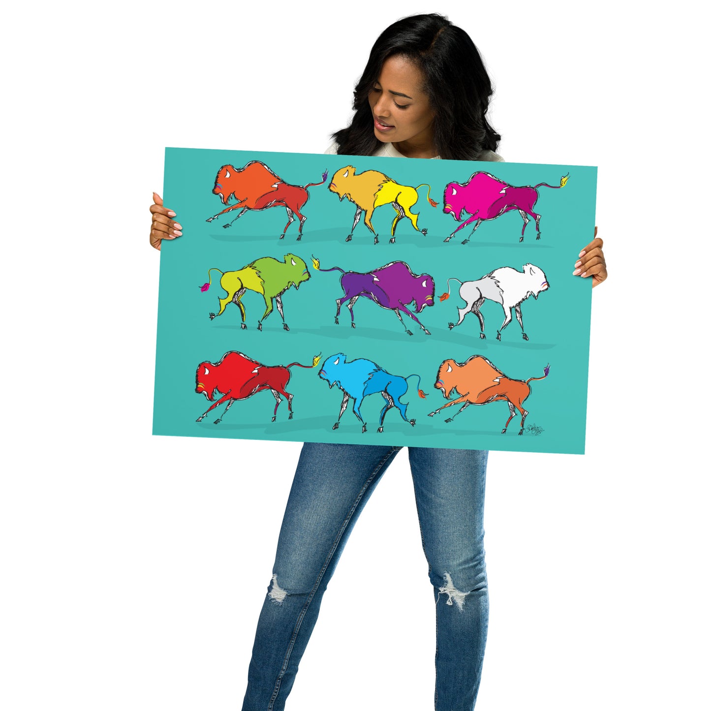 Scamper Series: Bison Print