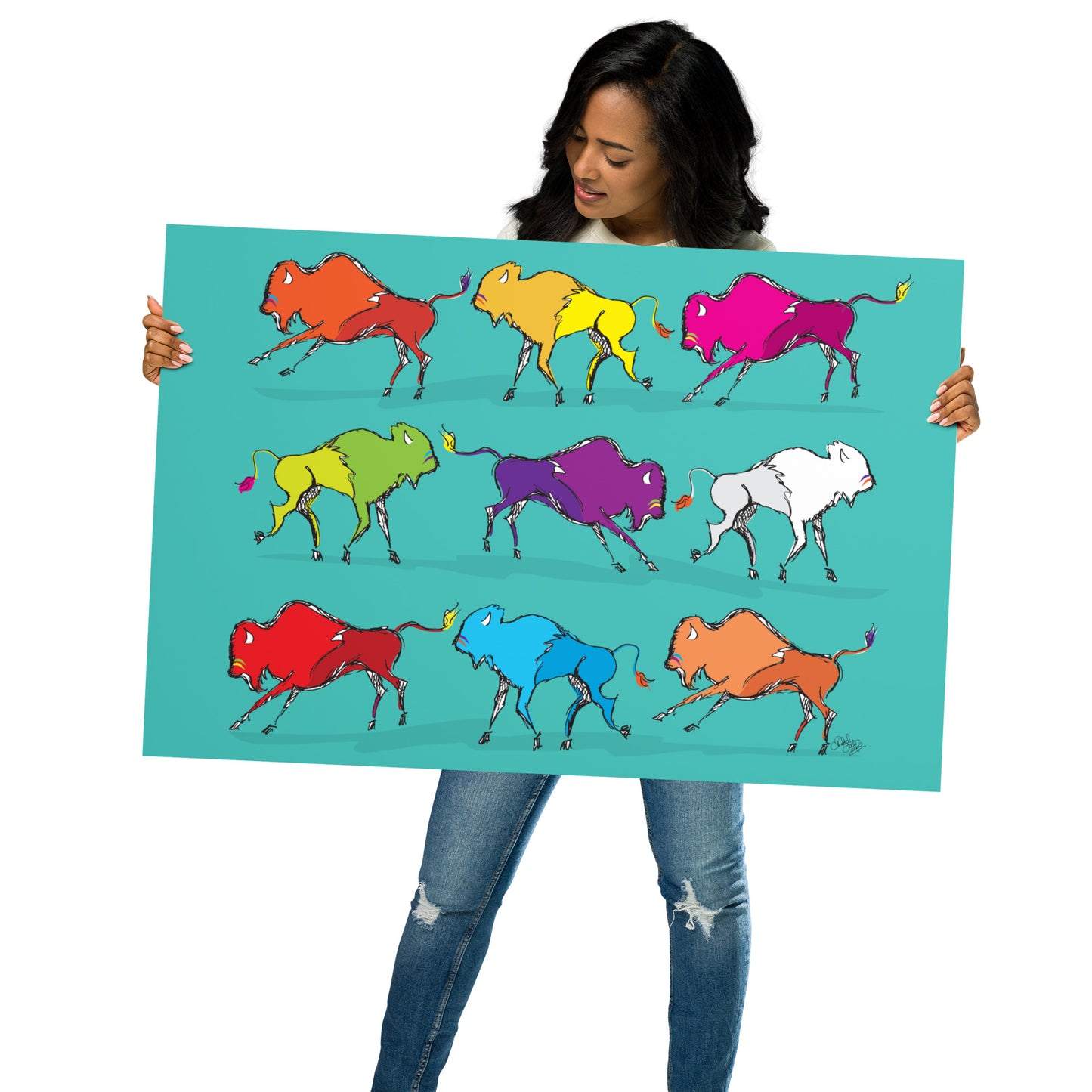 Scamper Series: Bison Print