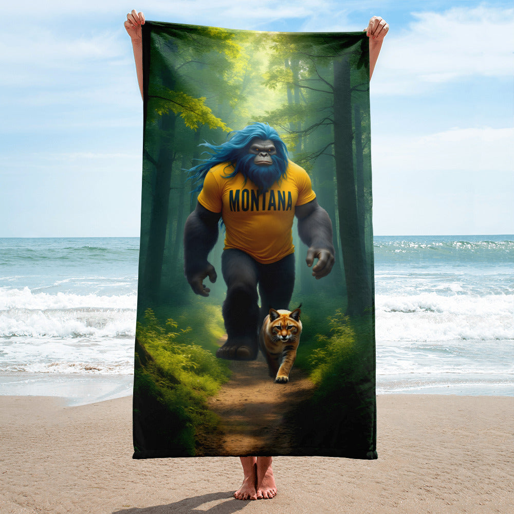 Bigfoot and Bobcat Beach Towel