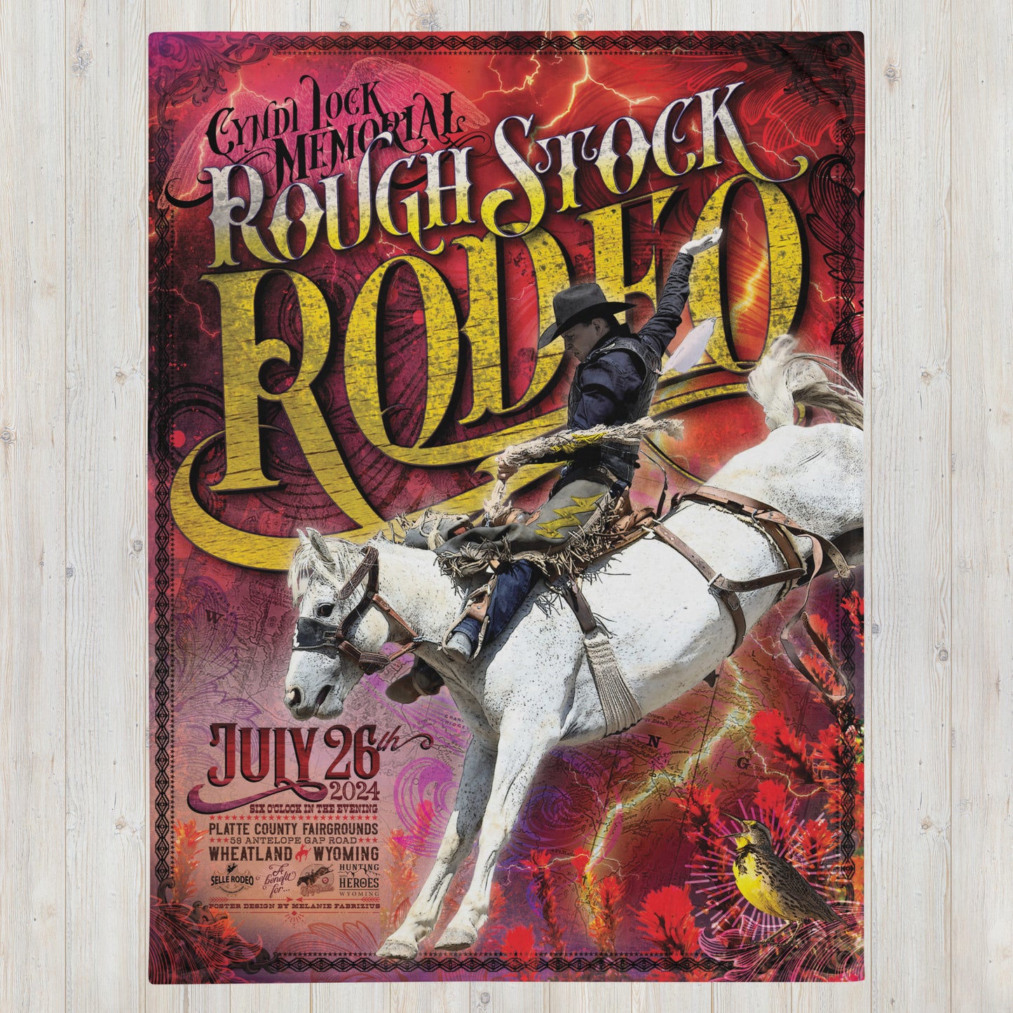 Memorial Rough Stock Rodeo 2024 Throw Blanket