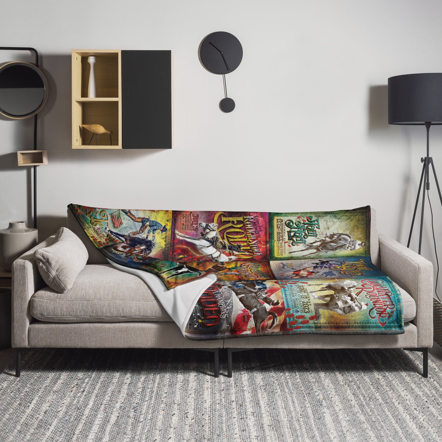 Rodeo Poster Combo 60"x80" Throw Blanket