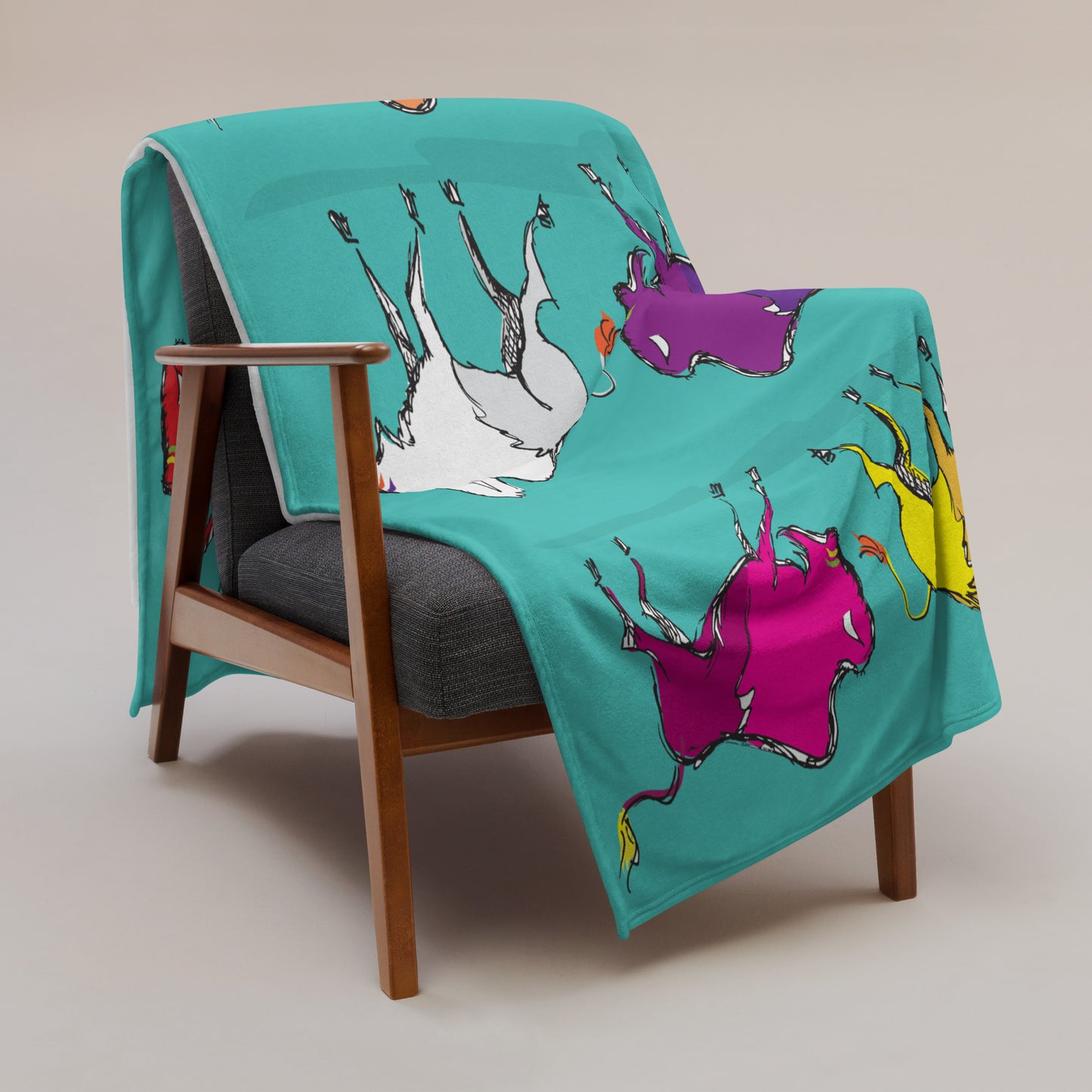 Scamper Series: Bison 60"x80" Throw Blanket