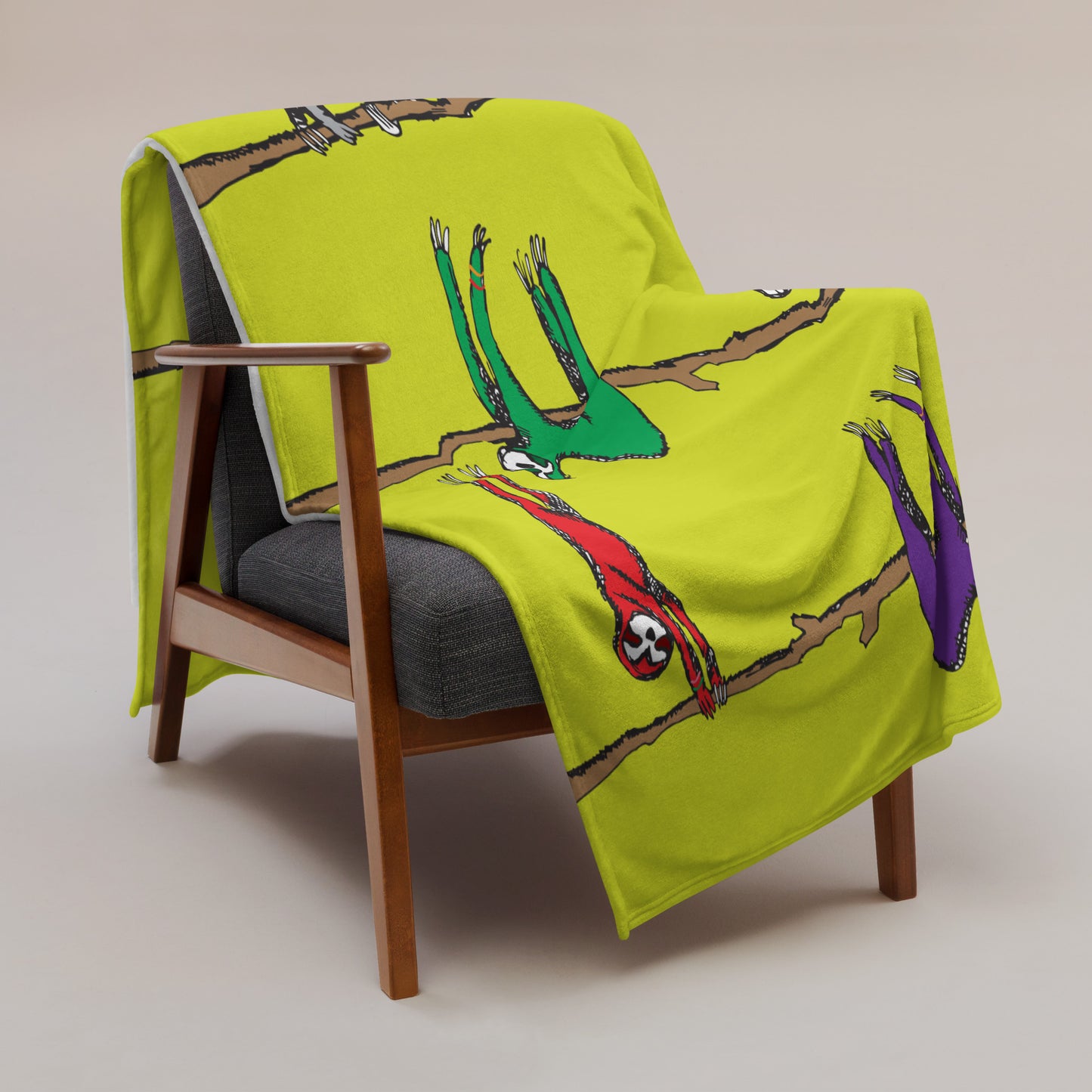 Scamper Series: Sloths Throw 60"x80" Blanket