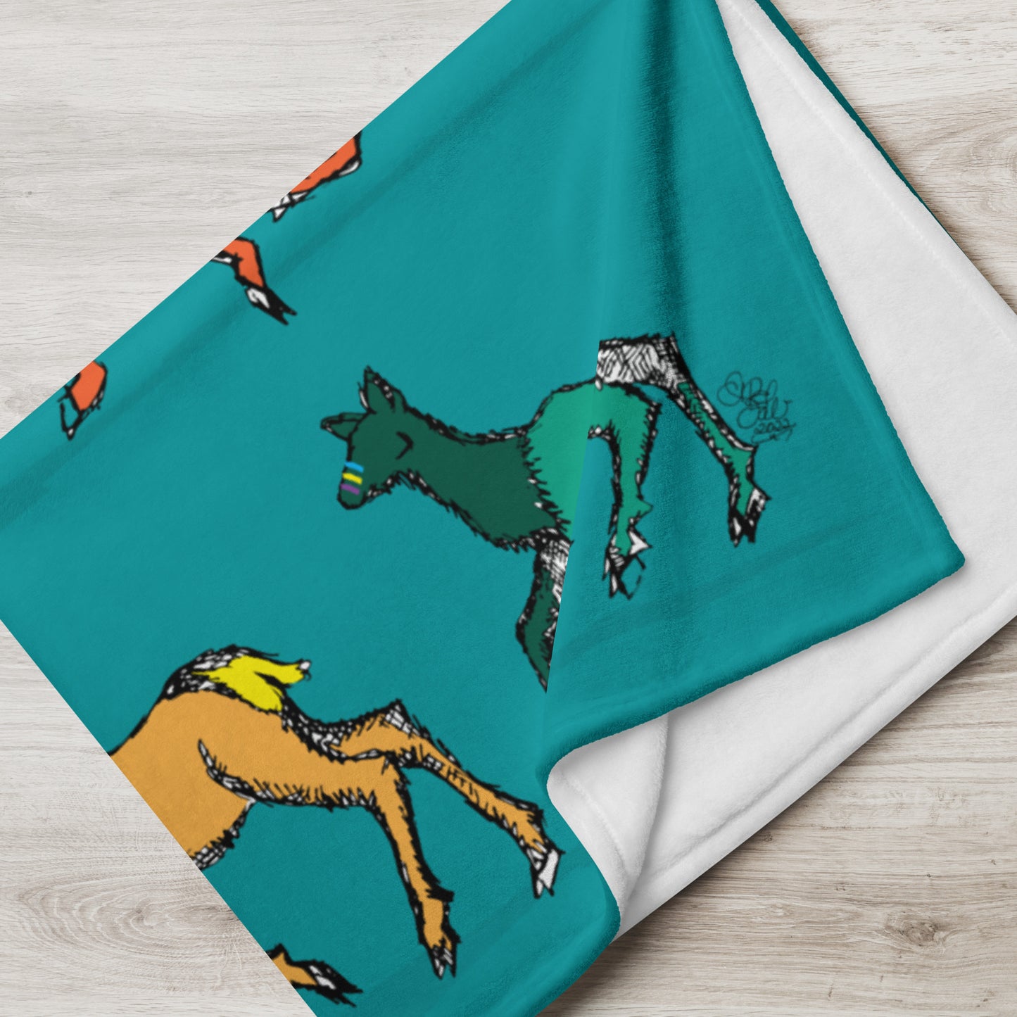 Scamper Series: Elk 60"x80" Throw Blanket