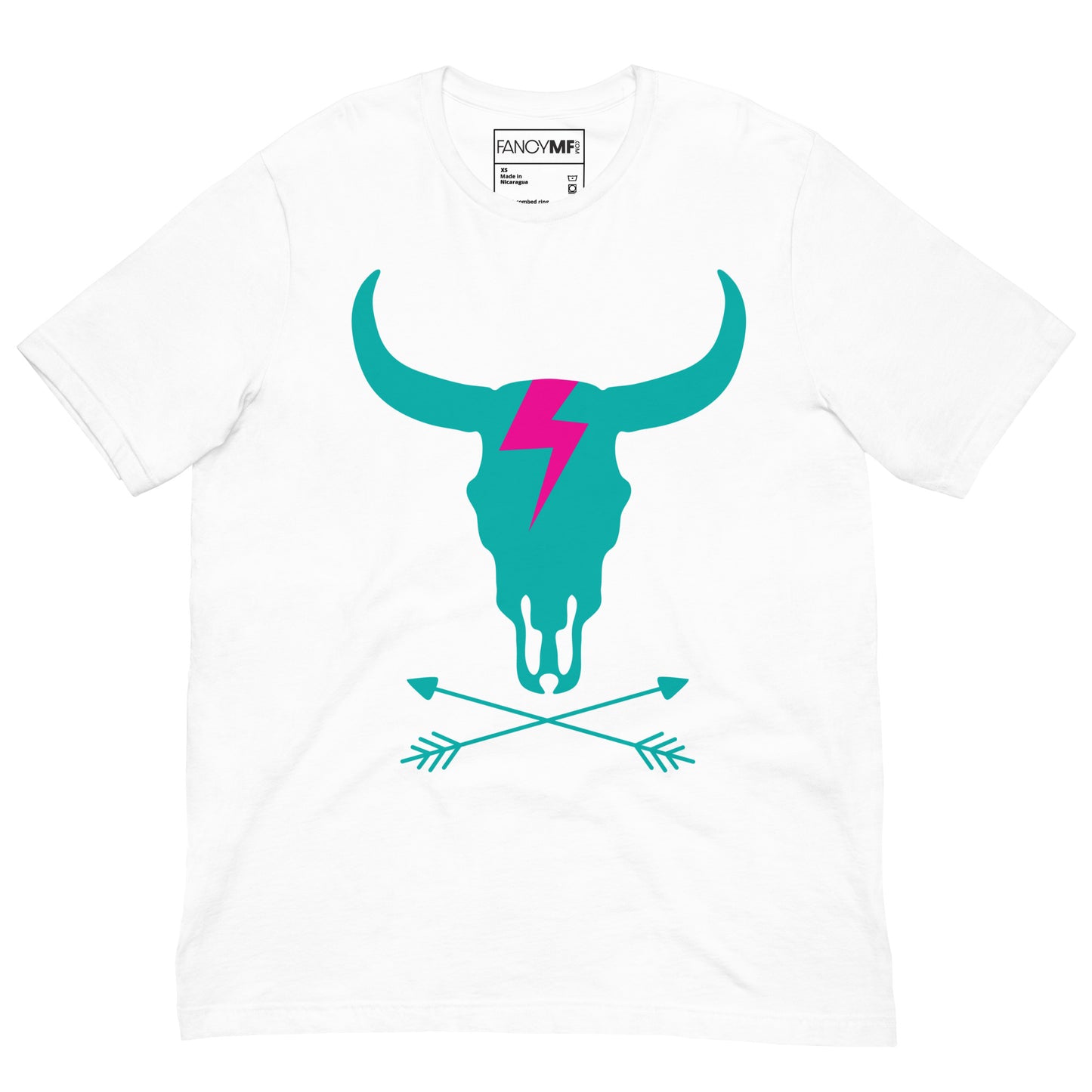 Fancy MF Turquoise Bison Skull Unisex T-shirt