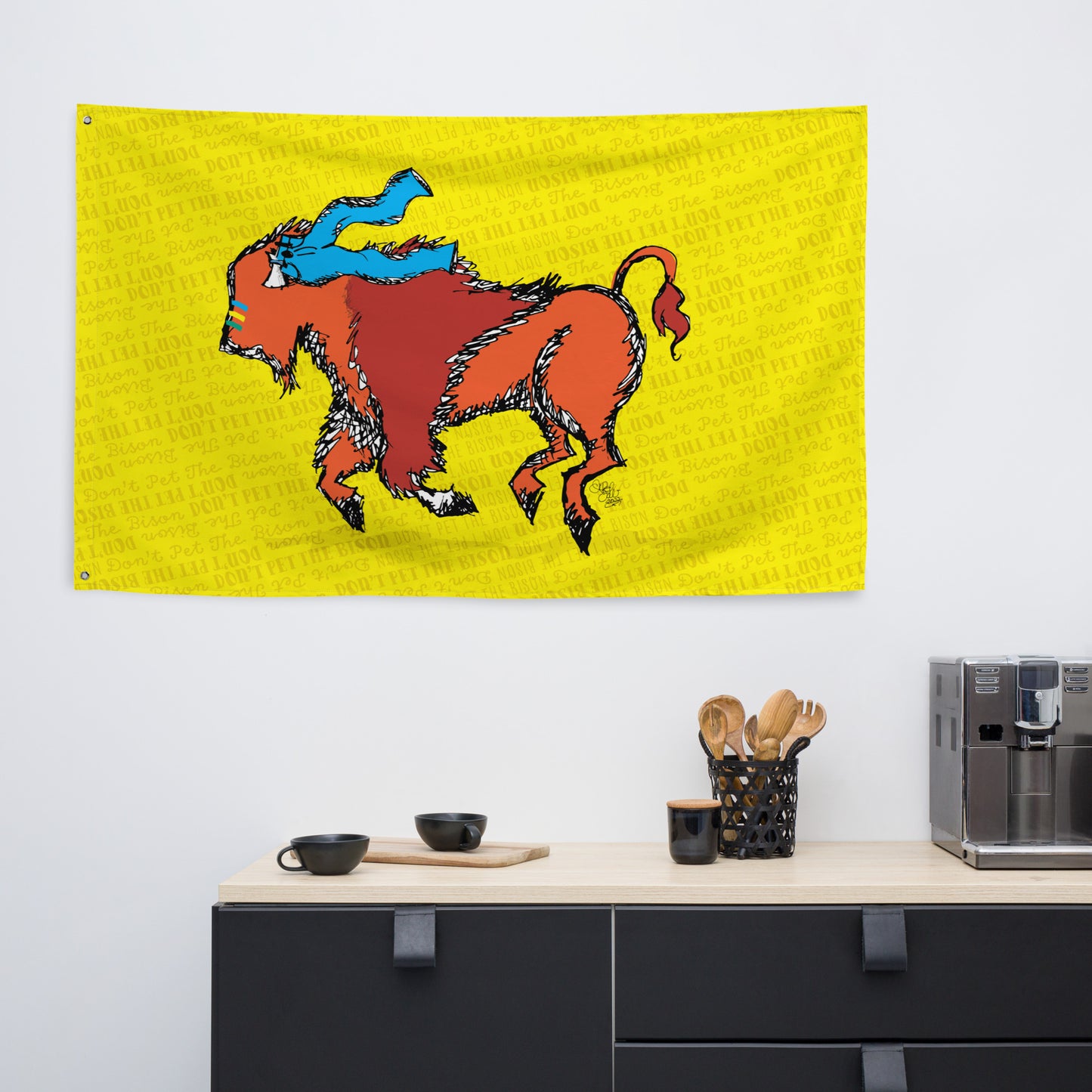 Don't Pet the Bison Britches Flag