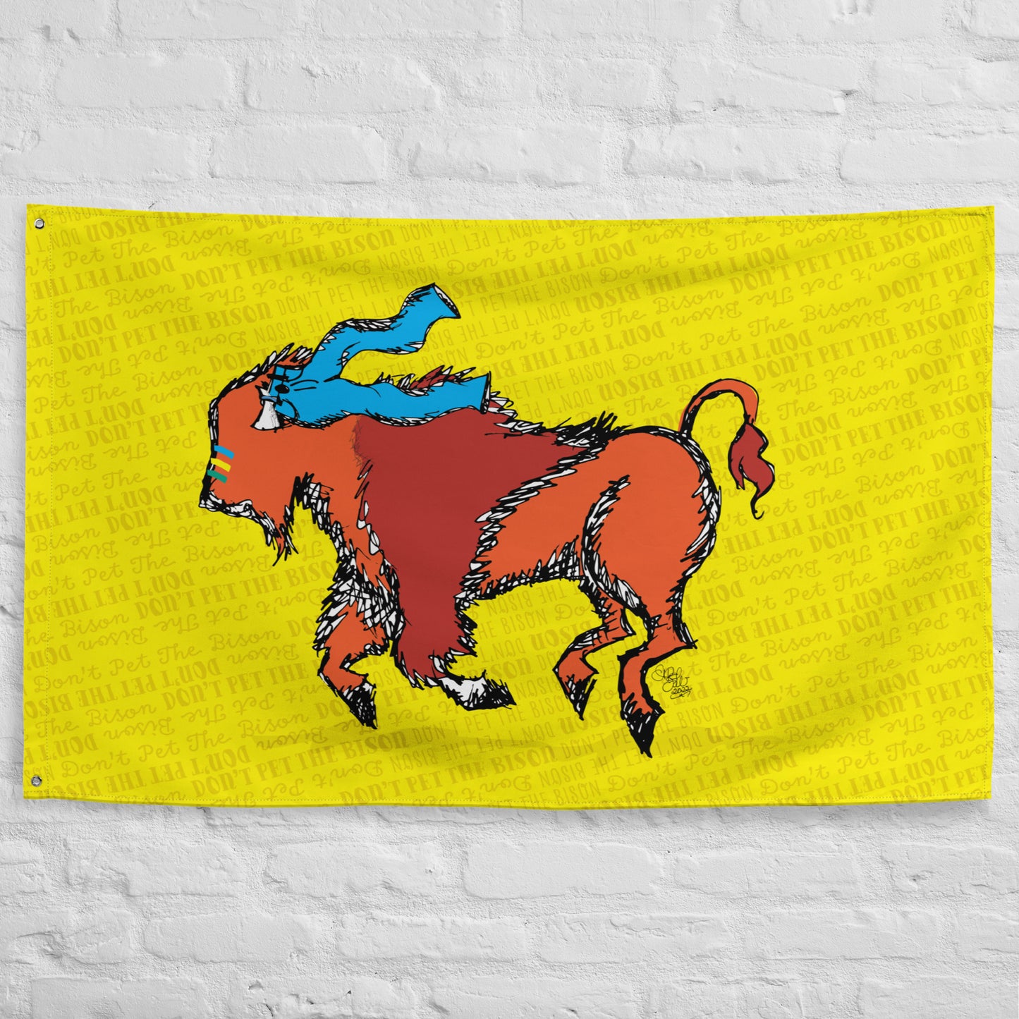 Don't Pet the Bison Britches Flag