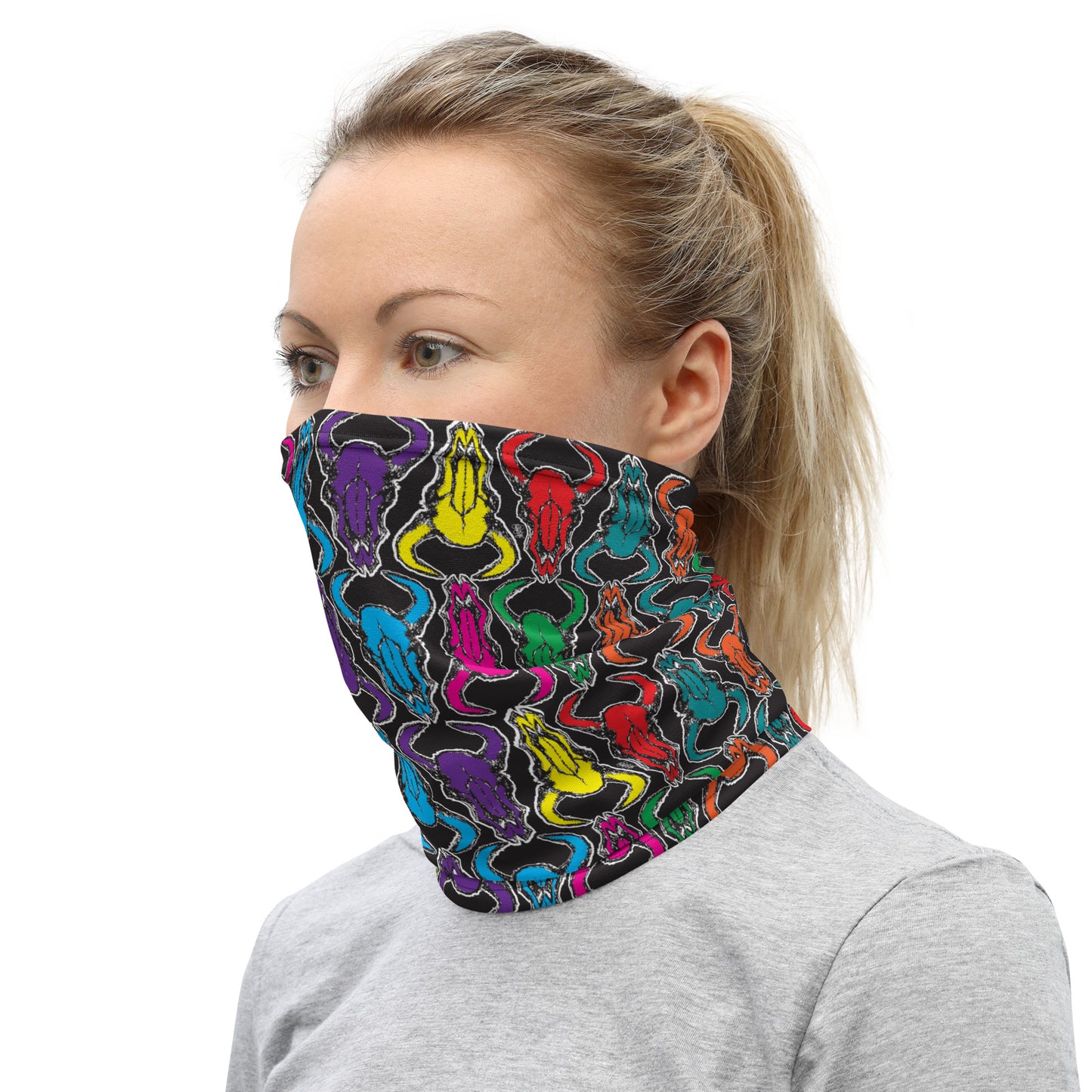 Bison Skull Black Neck Gaiter