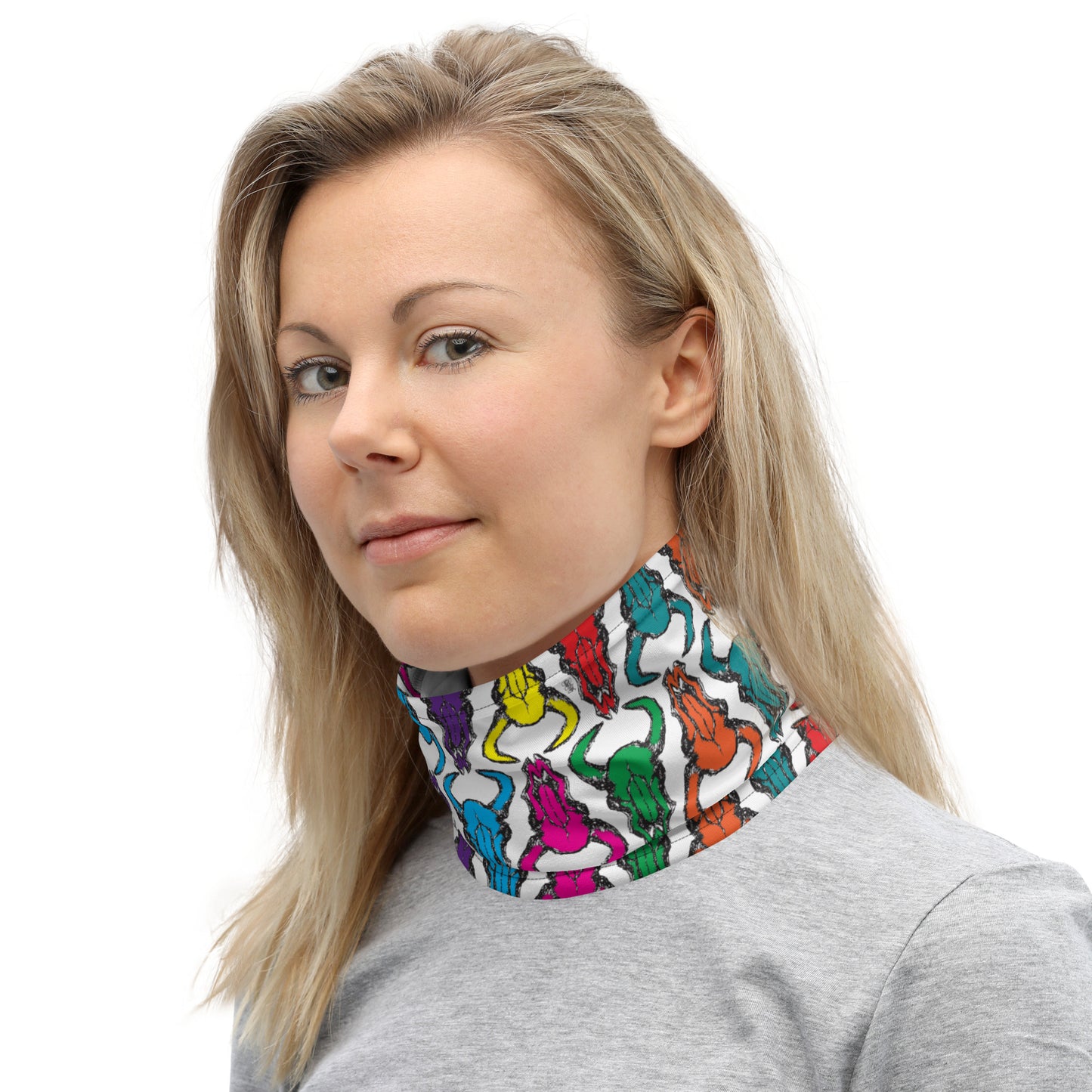 Bison Skull White Neck Gaiter