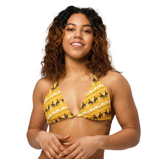 307 Cowboy Fanatic Women's Gold Recycled Sring Bikini Top