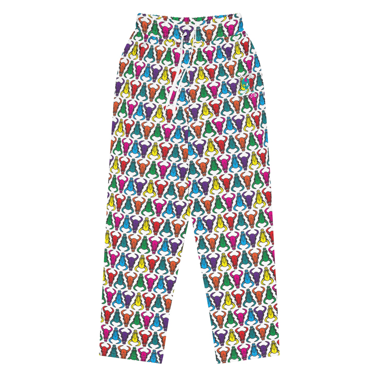 Bison Skull White Wide-Leg Unisex Sweatpants
