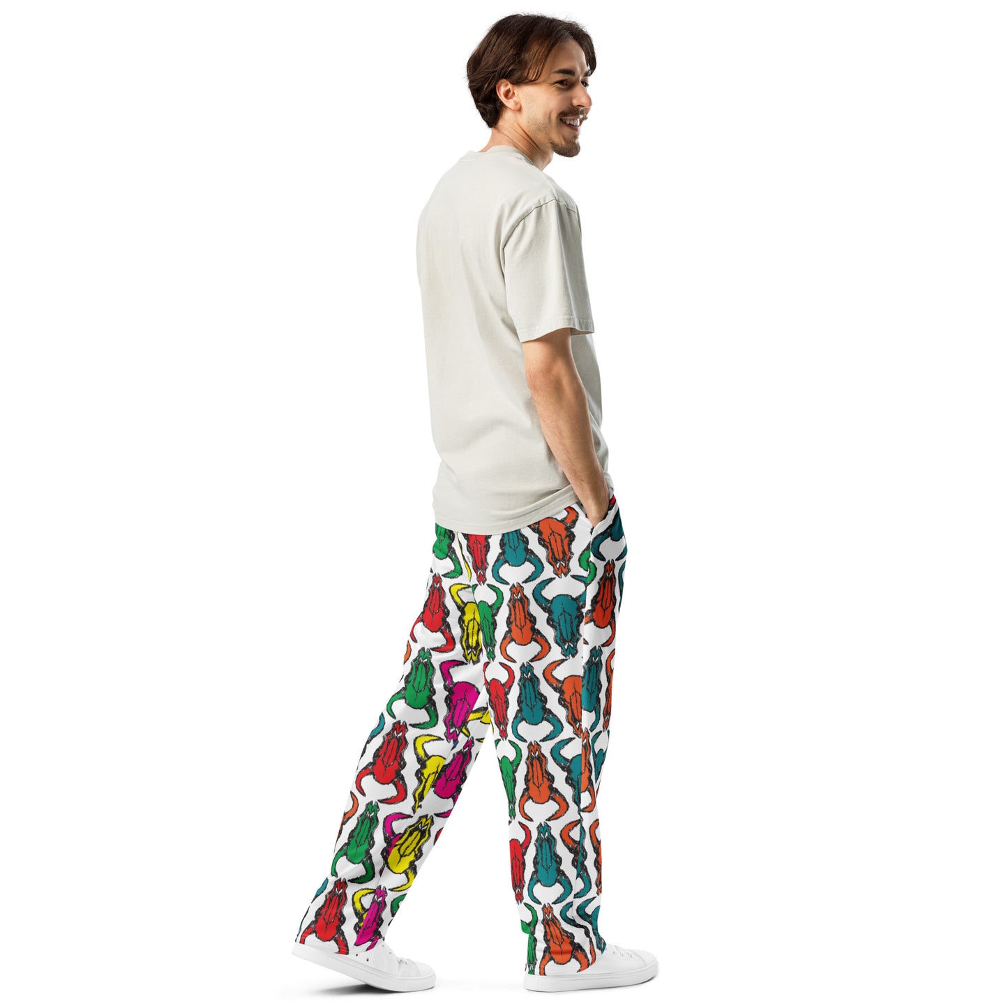 Bison Skull Wide-Leg Unisex Sweatpants