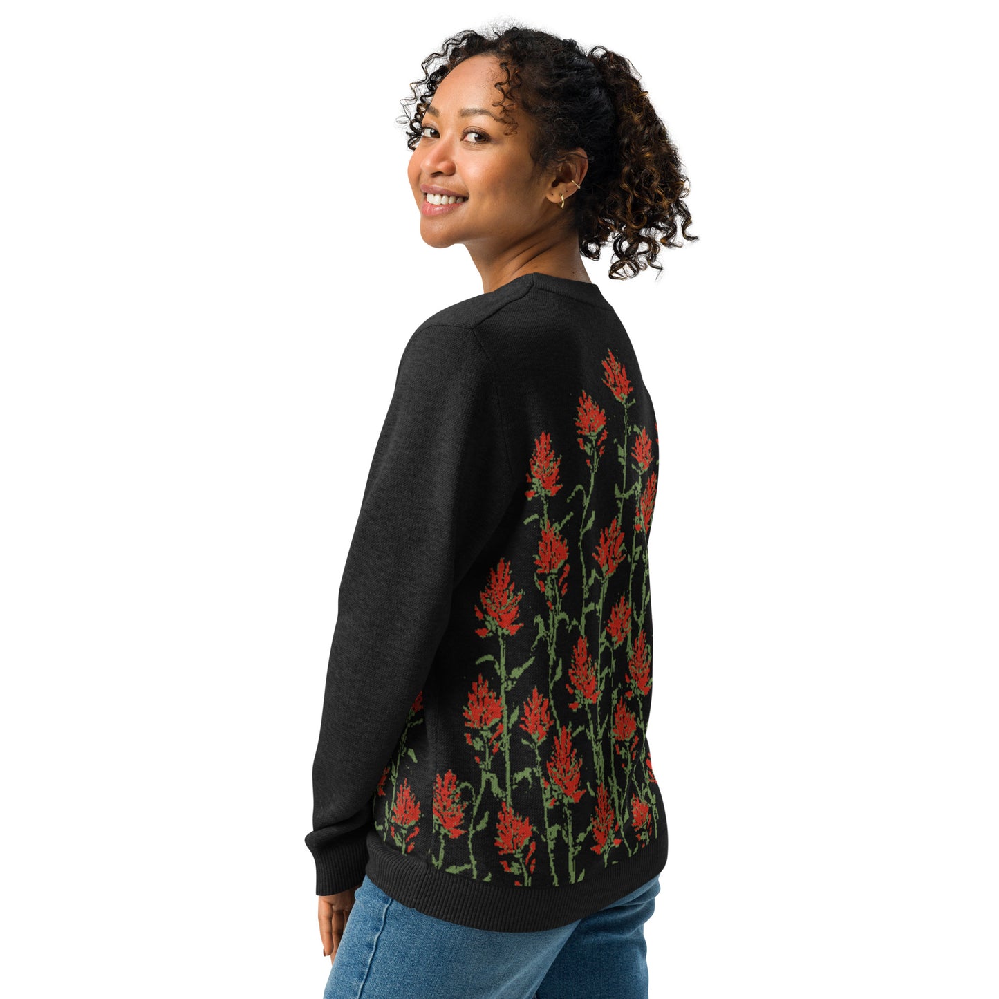 Indian Paintbrush Flowers Unisex Knit Sweater