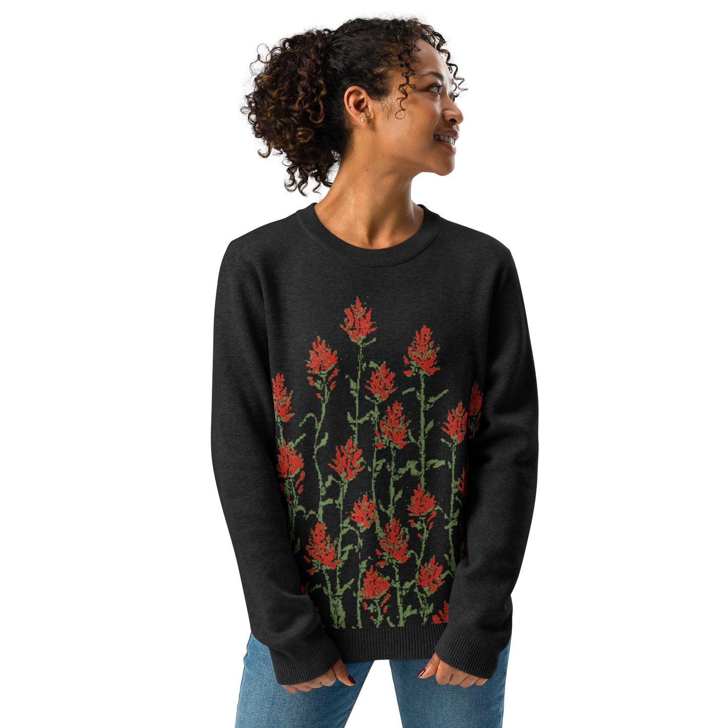 Indian Paintbrush Flowers Unisex Knit Sweater